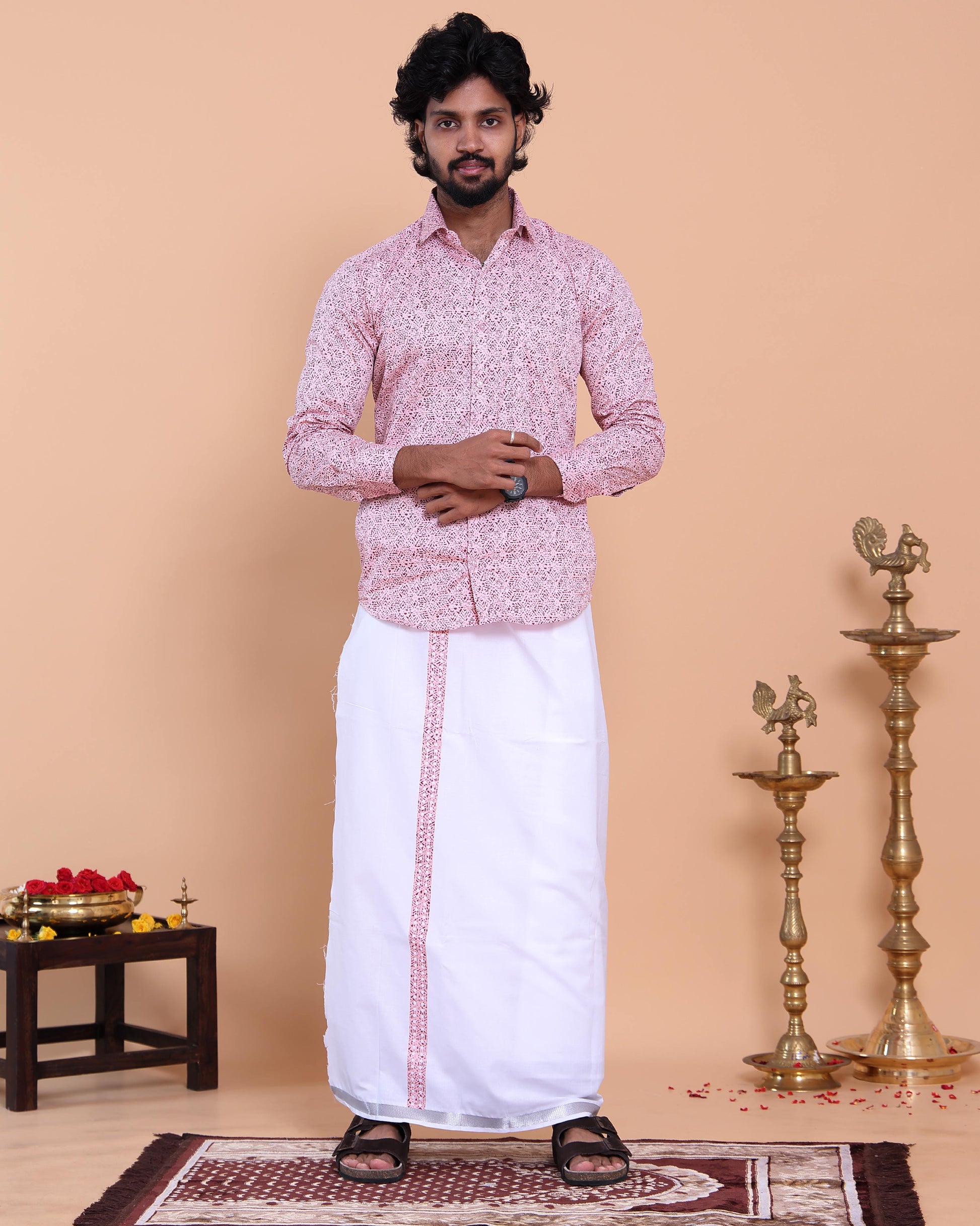 mens-full-sleeve-shirt-and-traditional-dhoti-set-with-woven-border-pink-four