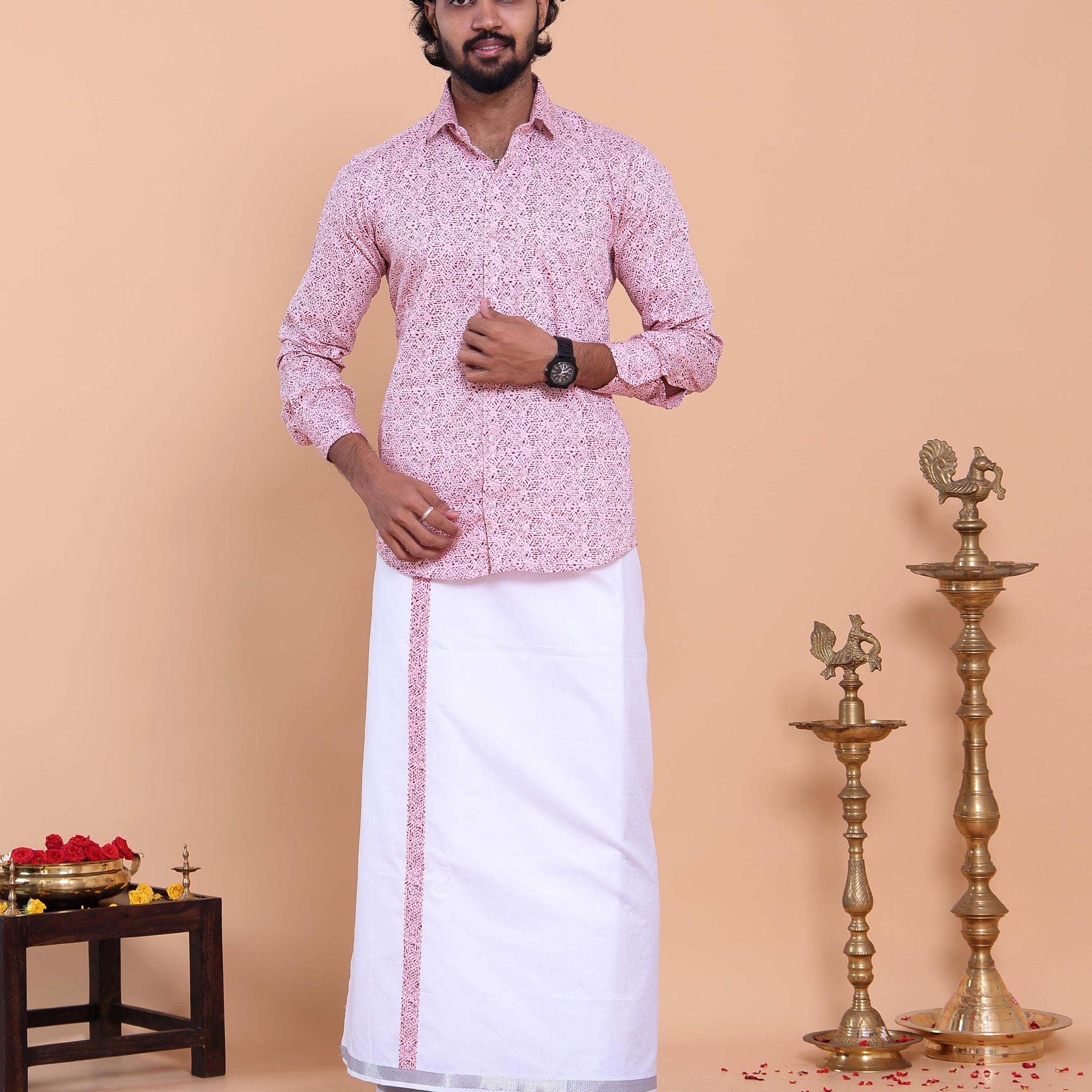 mens-full-sleeve-shirt-and-traditional-dhoti-set-with-woven-border-pink-three