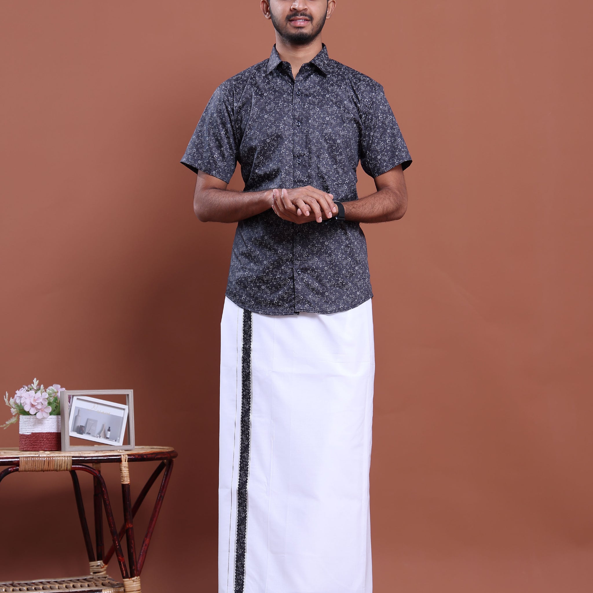 mens-half-sleeve-shirt-and-traditional-dhoti-set-with-designer-border-navy-blue-three