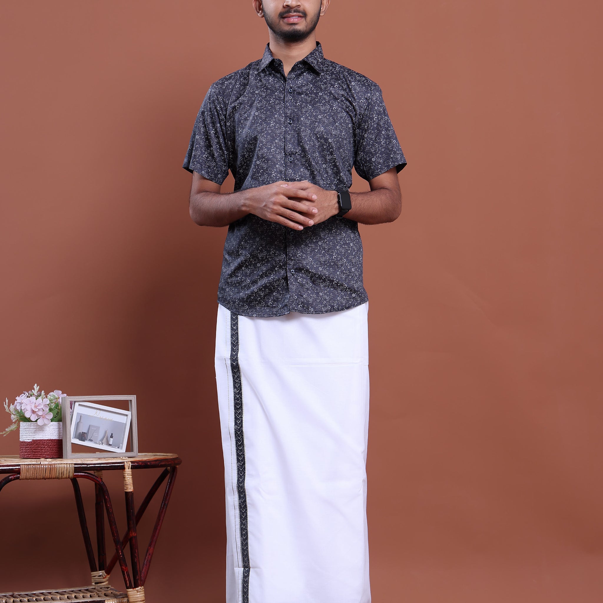 mens-half-sleeve-shirt-and-traditional-dhoti-set-with-designer-border-navy-blue-two