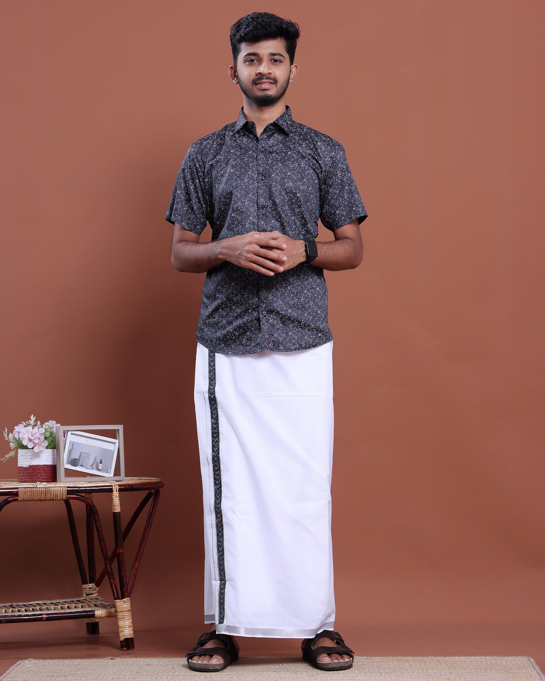 mens-half-sleeve-shirt-and-traditional-dhoti-set-with-designer-border-navy-blue-two