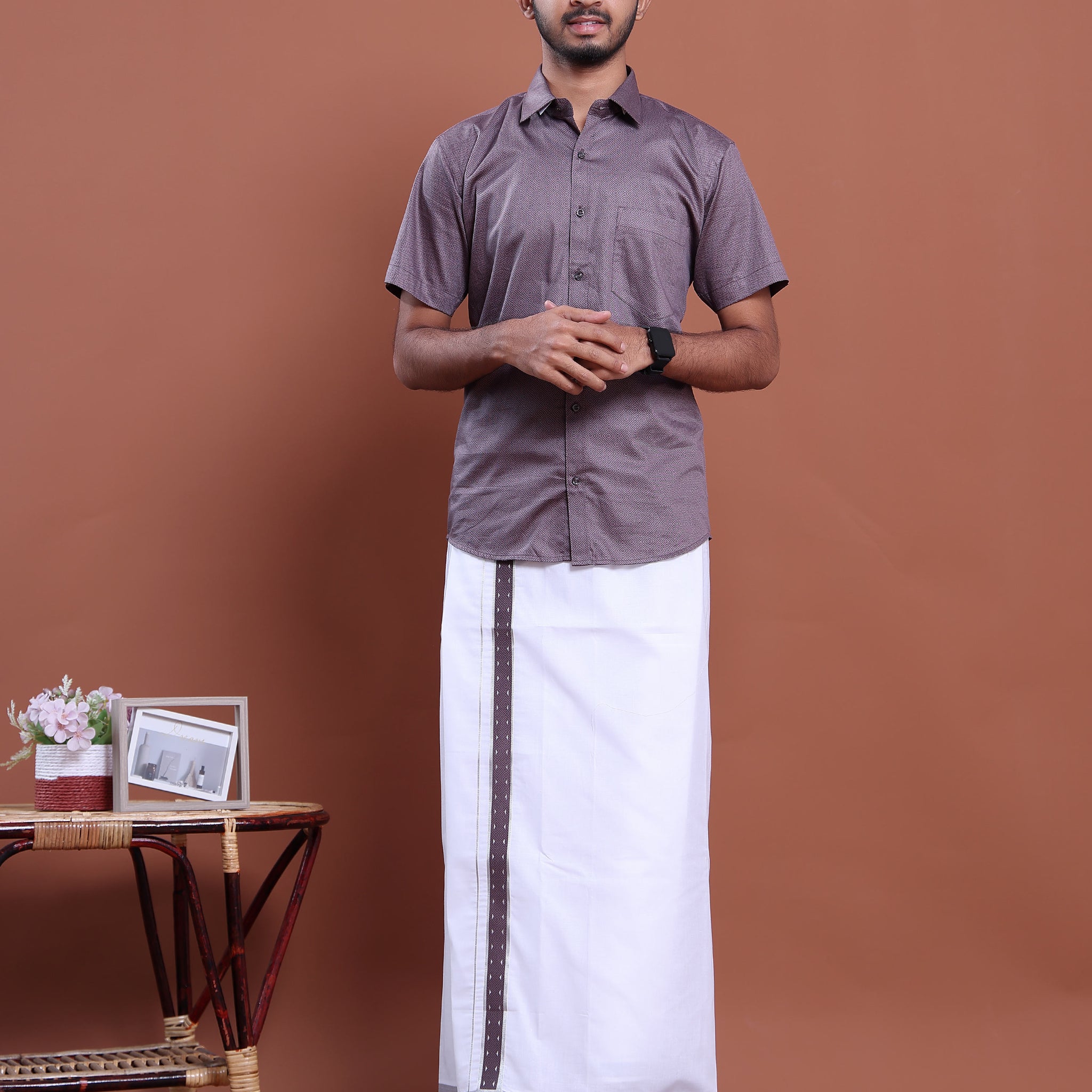 mens-half-sleeve-shirt-and-traditional-dhoti-set-with-designer-border-purple-four
