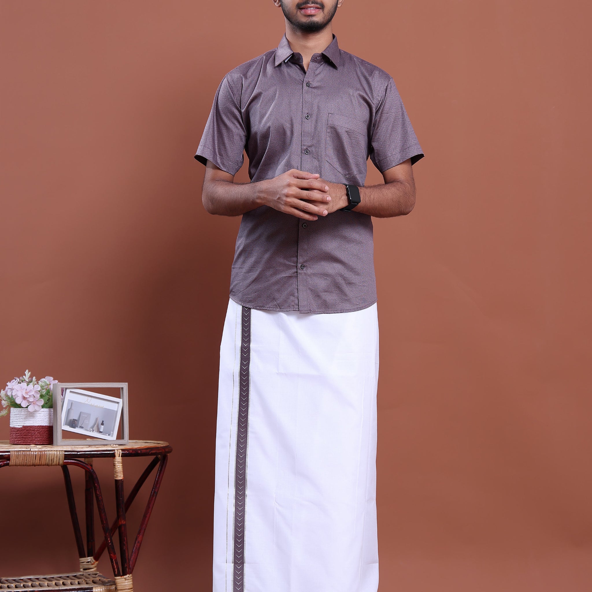 mens-half-sleeve-shirt-and-traditional-dhoti-set-with-designer-border-purple-one
