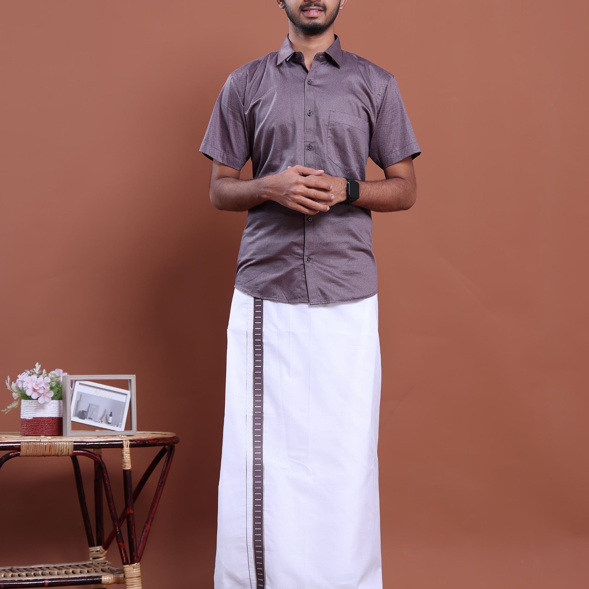 mens-half-sleeve-shirt-and-traditional-dhoti-set-with-designer-border-purple-two
