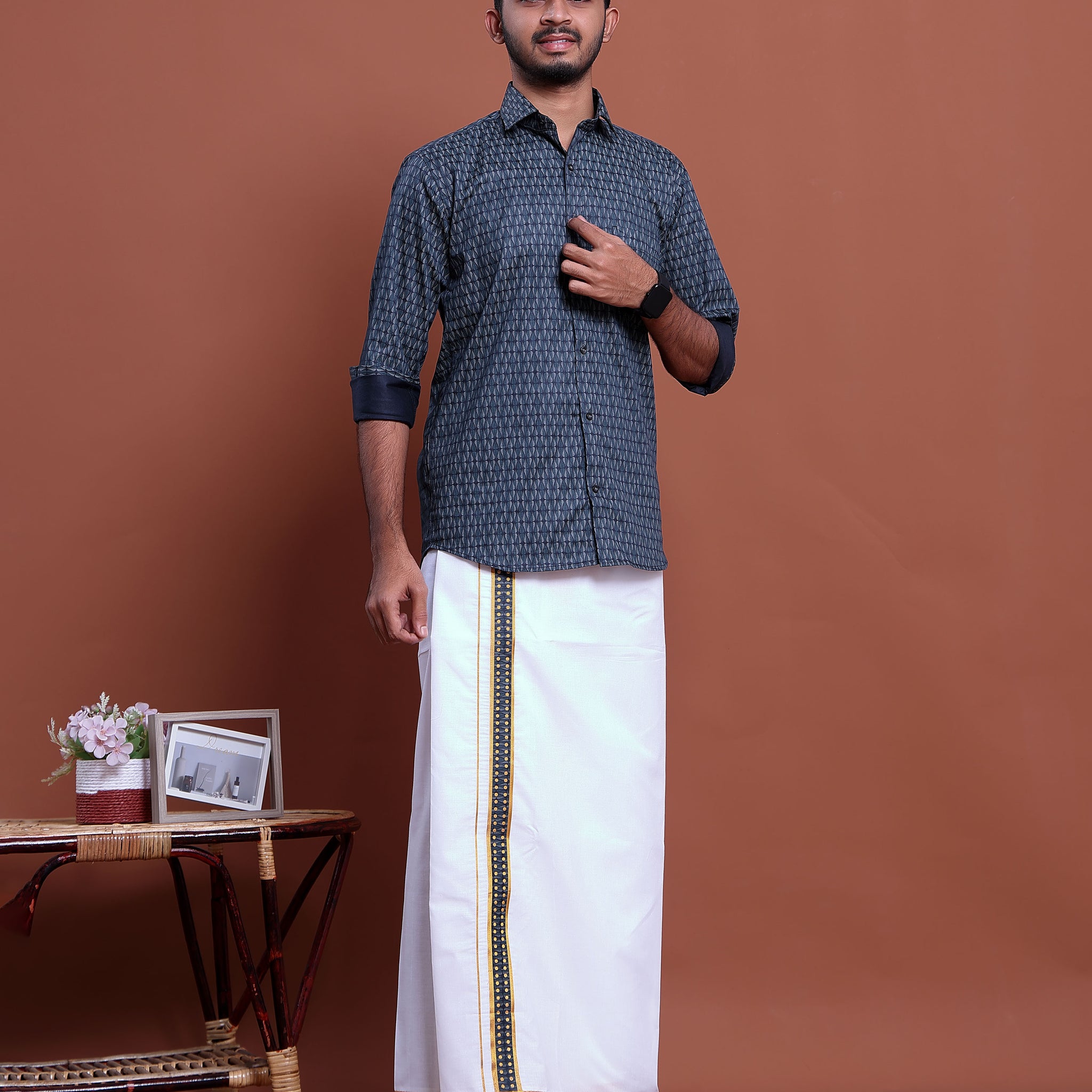 mens-printed-full-sleeve-shirt-and-traditional-dhoti-set-with-designer-border-blue-one