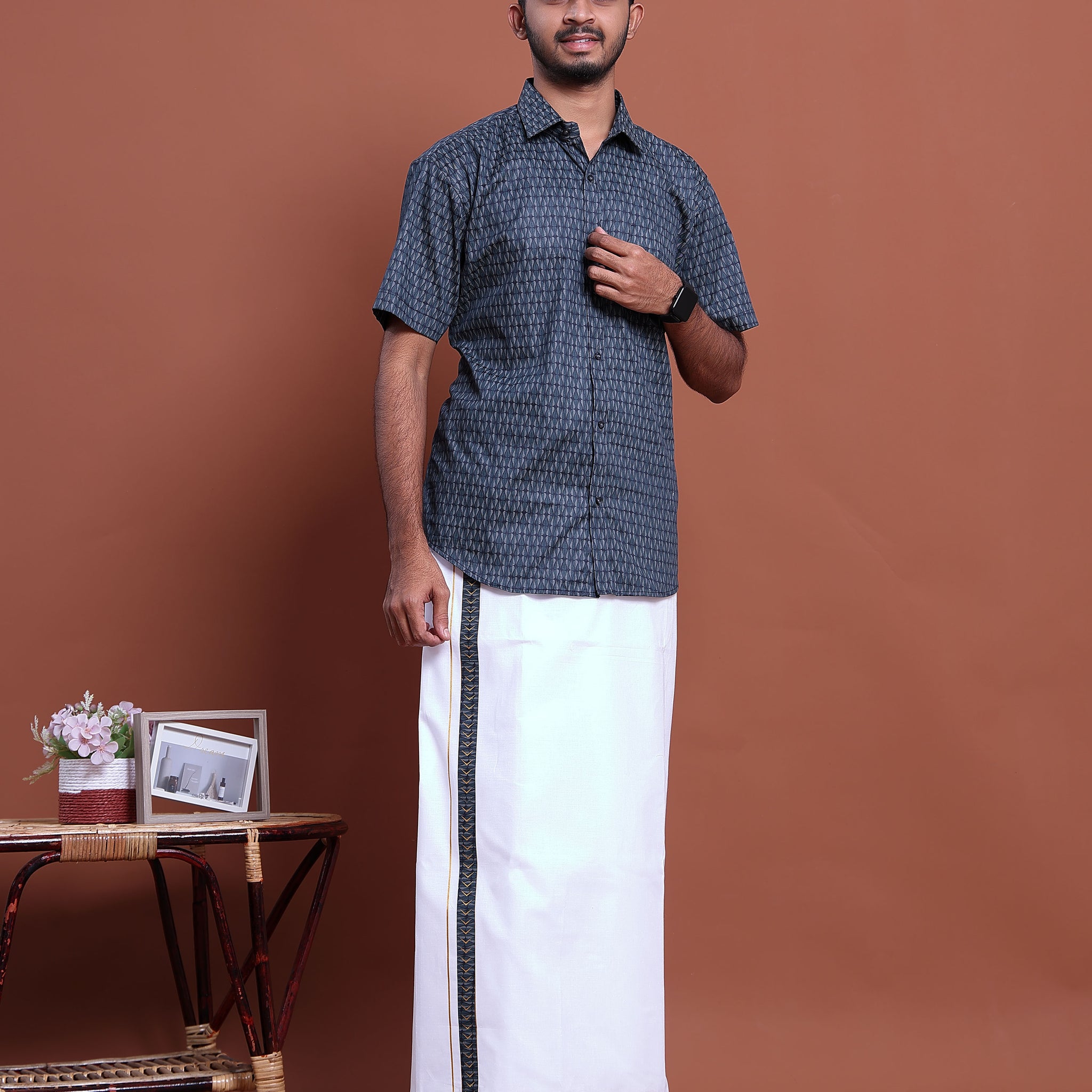 mens-printed-half-sleeve-shirt-and-traditional-dhoti-set-with-designer-border-blue-four