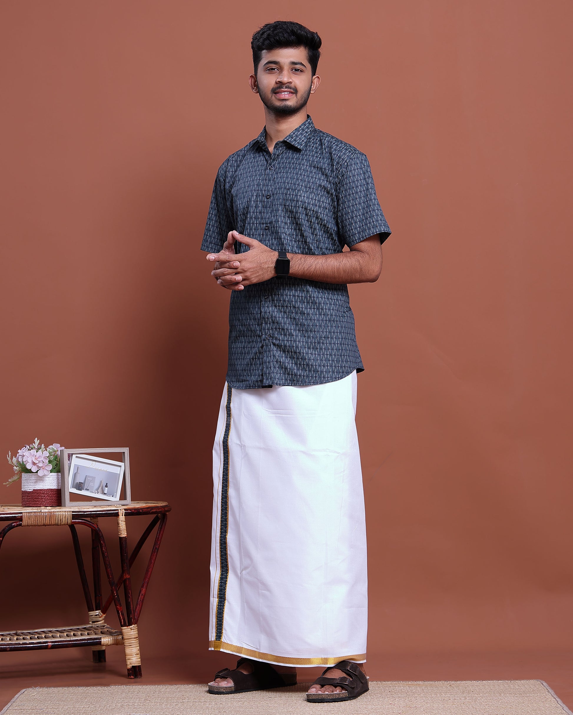 mens-printed-half-sleeve-shirt-and-traditional-dhoti-set-with-designer-border-blue-one