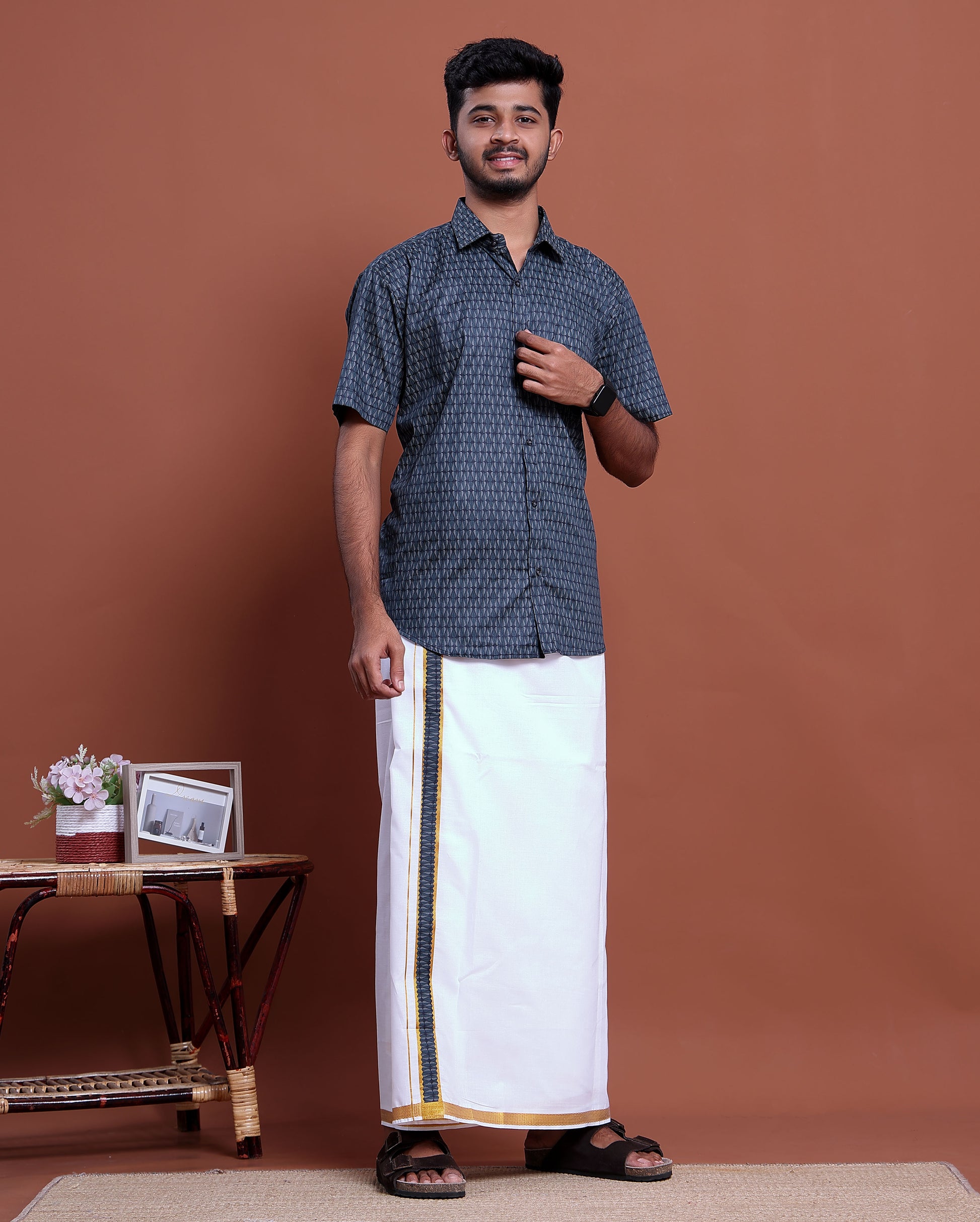 mens-printed-half-sleeve-shirt-and-traditional-dhoti-set-with-designer-border-blue-one