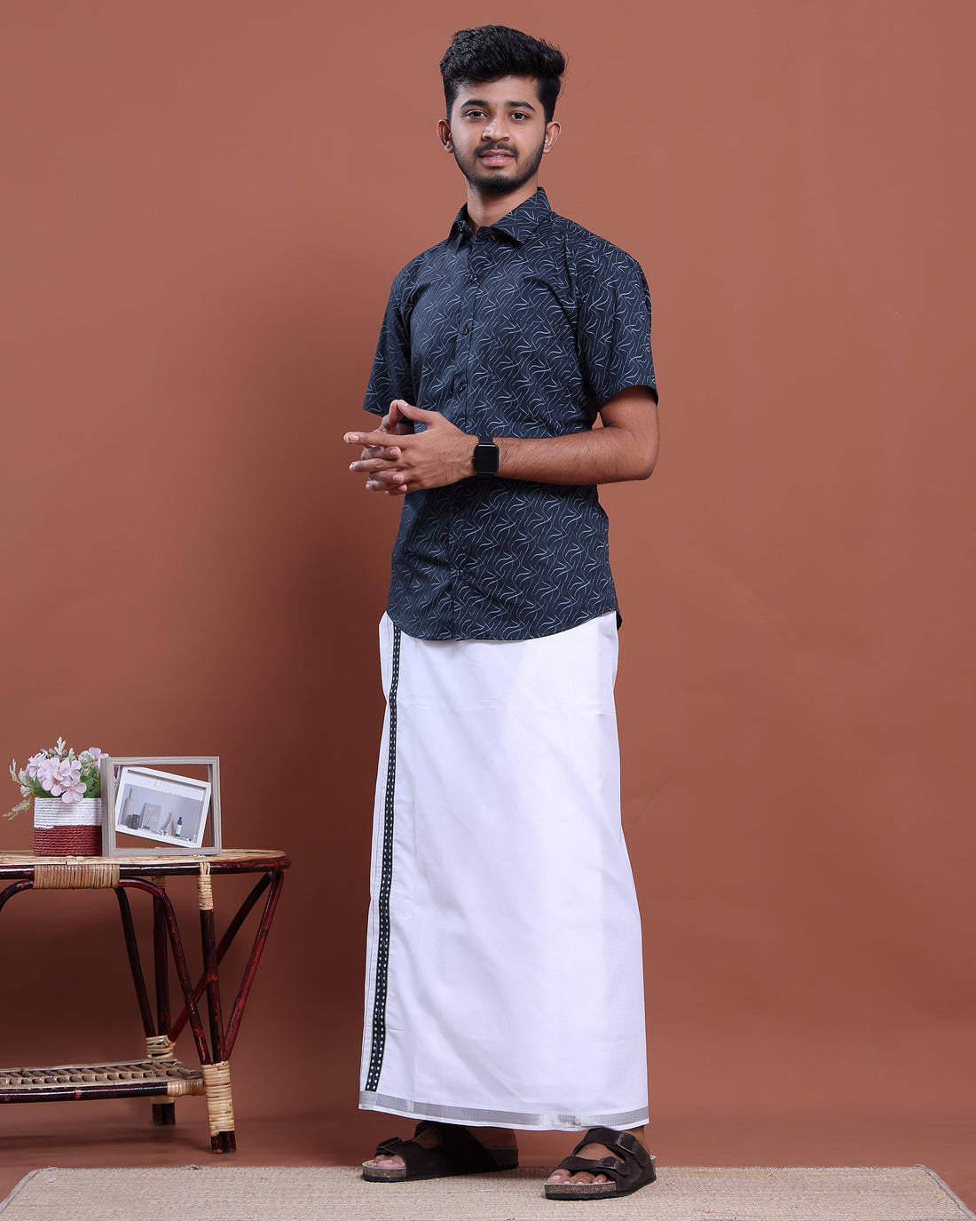 mens-printed-half-sleeve-shirt-and-traditional-dhoti-set-with-designer-border-navy-blue-eight