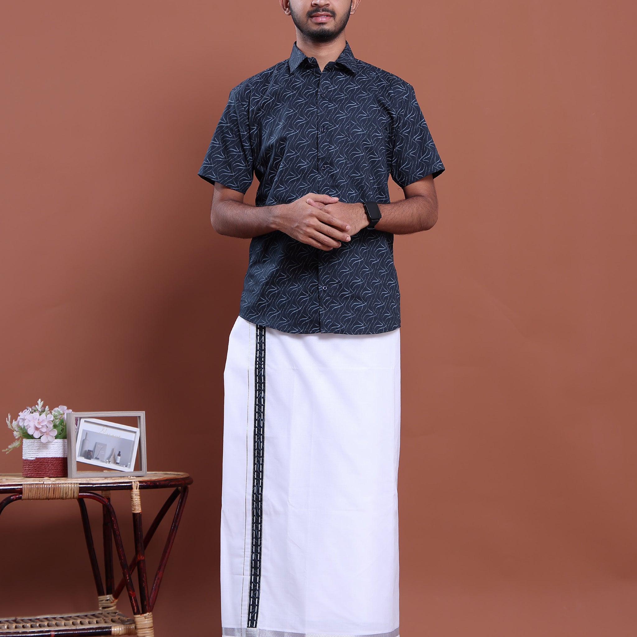 mens-printed-half-sleeve-shirt-and-traditional-dhoti-set-with-designer-border-navy-blue-seven