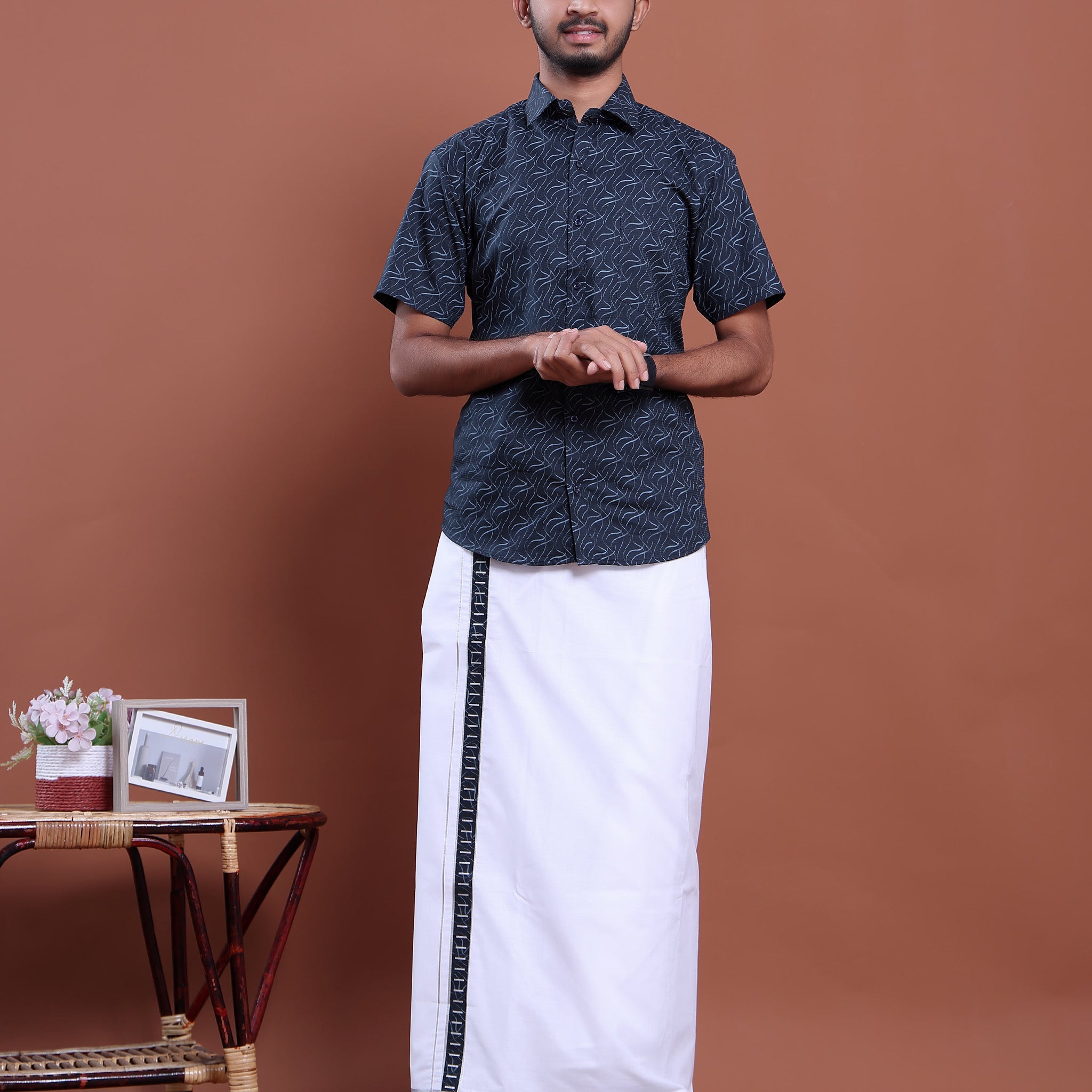 mens-printed-half-sleeve-shirt-and-traditional-dhoti-set-with-designer-border-navy-blue-six