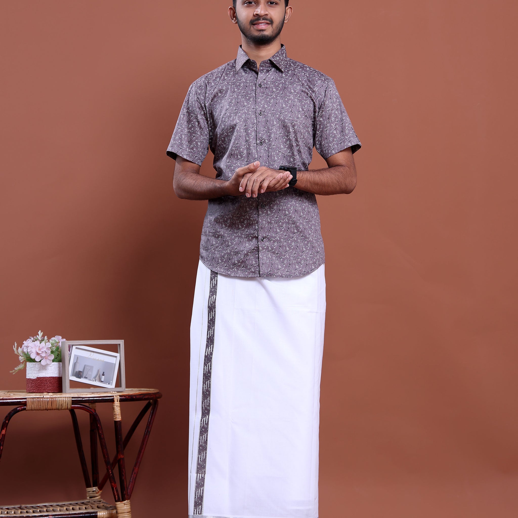 mens-printed-half-sleeve-shirt-and-traditional-dhoti-set-with-designer-border-purple-two