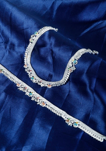 Set Of 2 Silver Plated Anklet