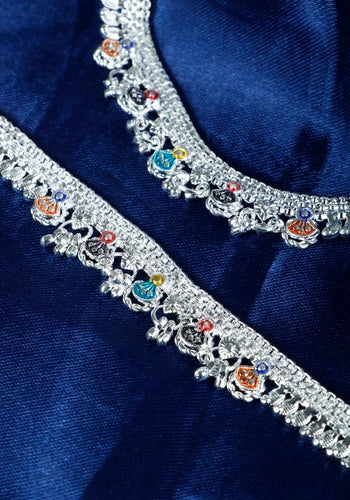 Buy Set Of 2 Silver Plated Anklet Online Shopping