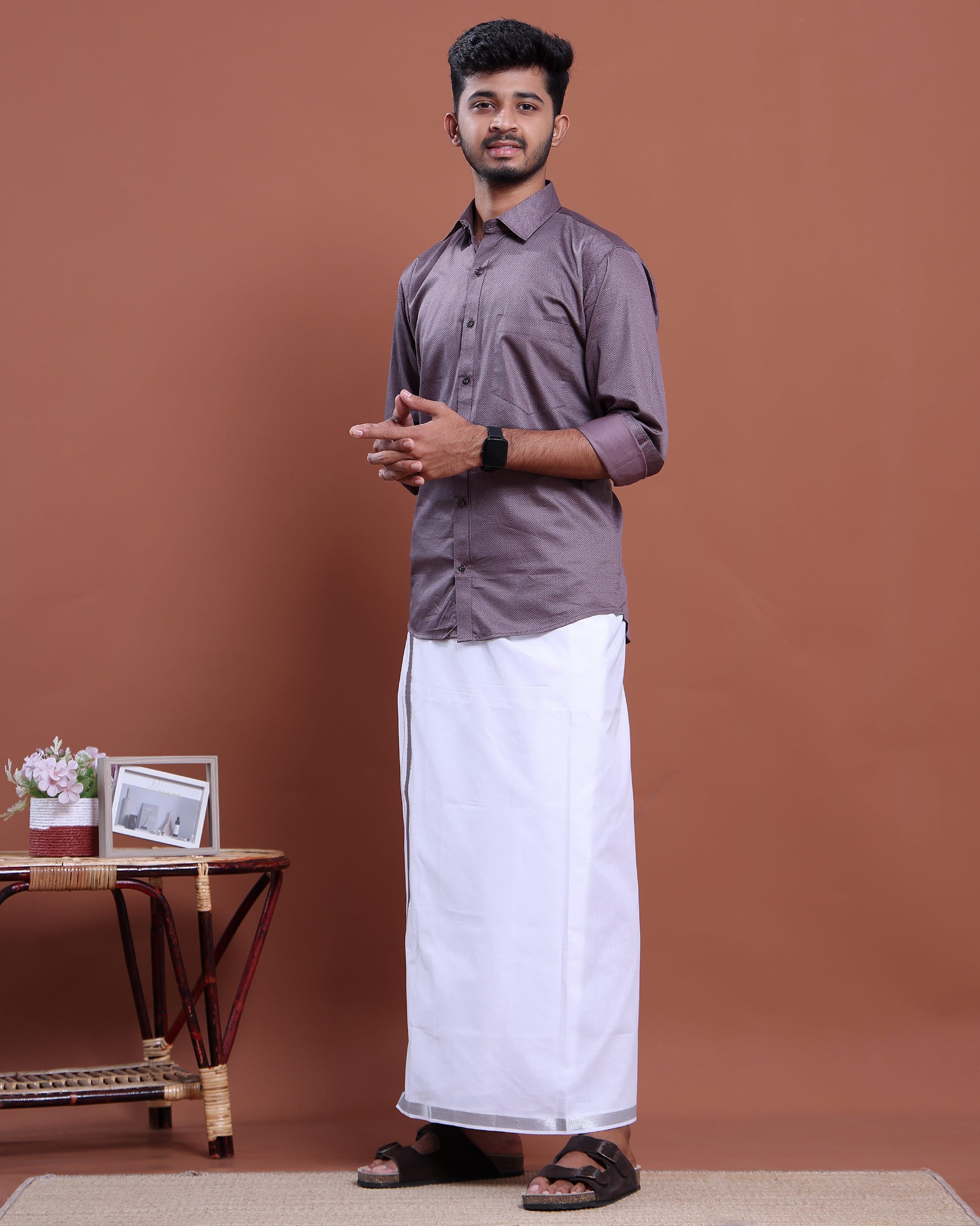 full-sleeve-shirt-and-traditional-dhoti-set-with-designer-border-purple-Ten