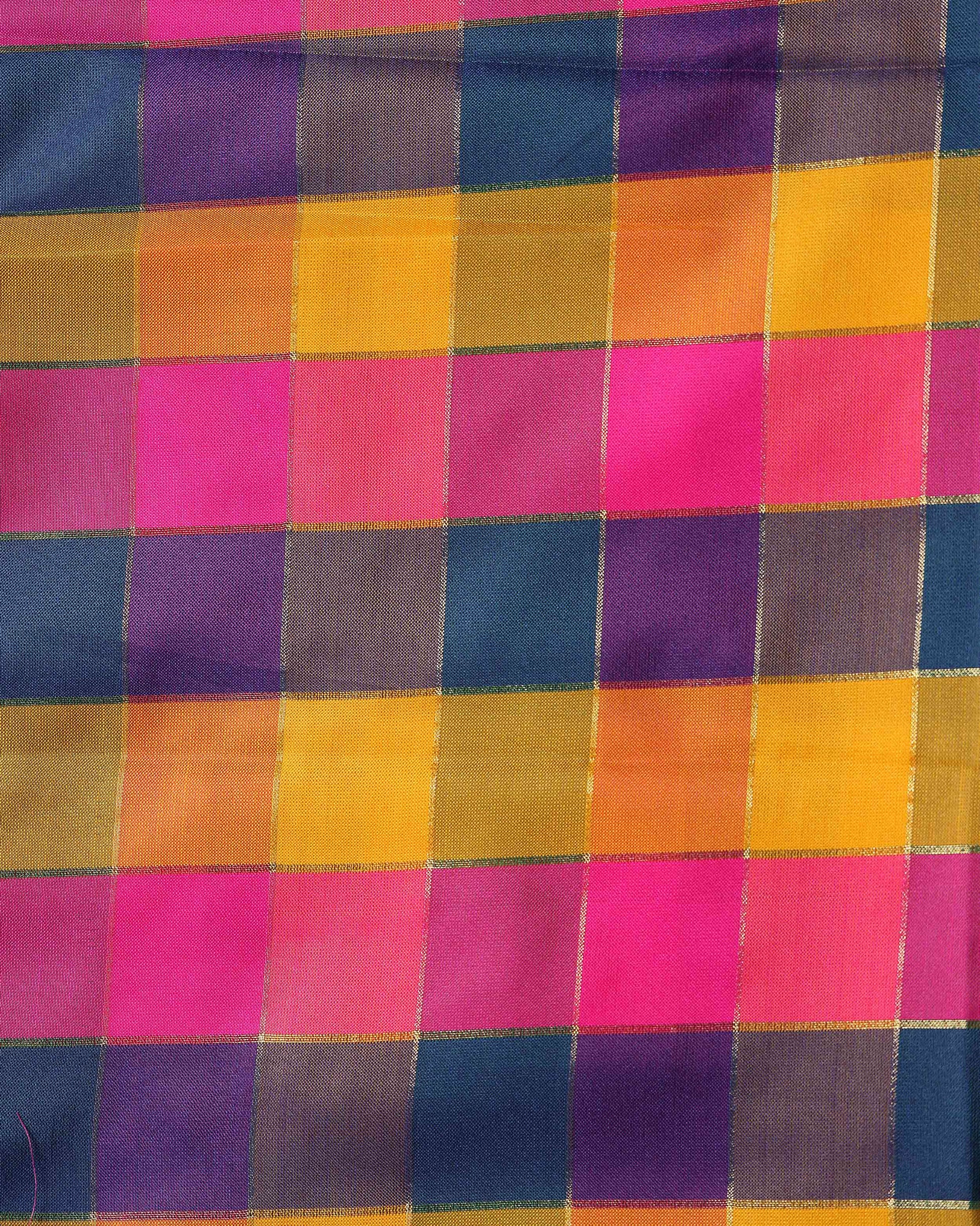 womens-traditional-checked-1-meter-blouse-material-with-soft-finish-multi-twenty-two