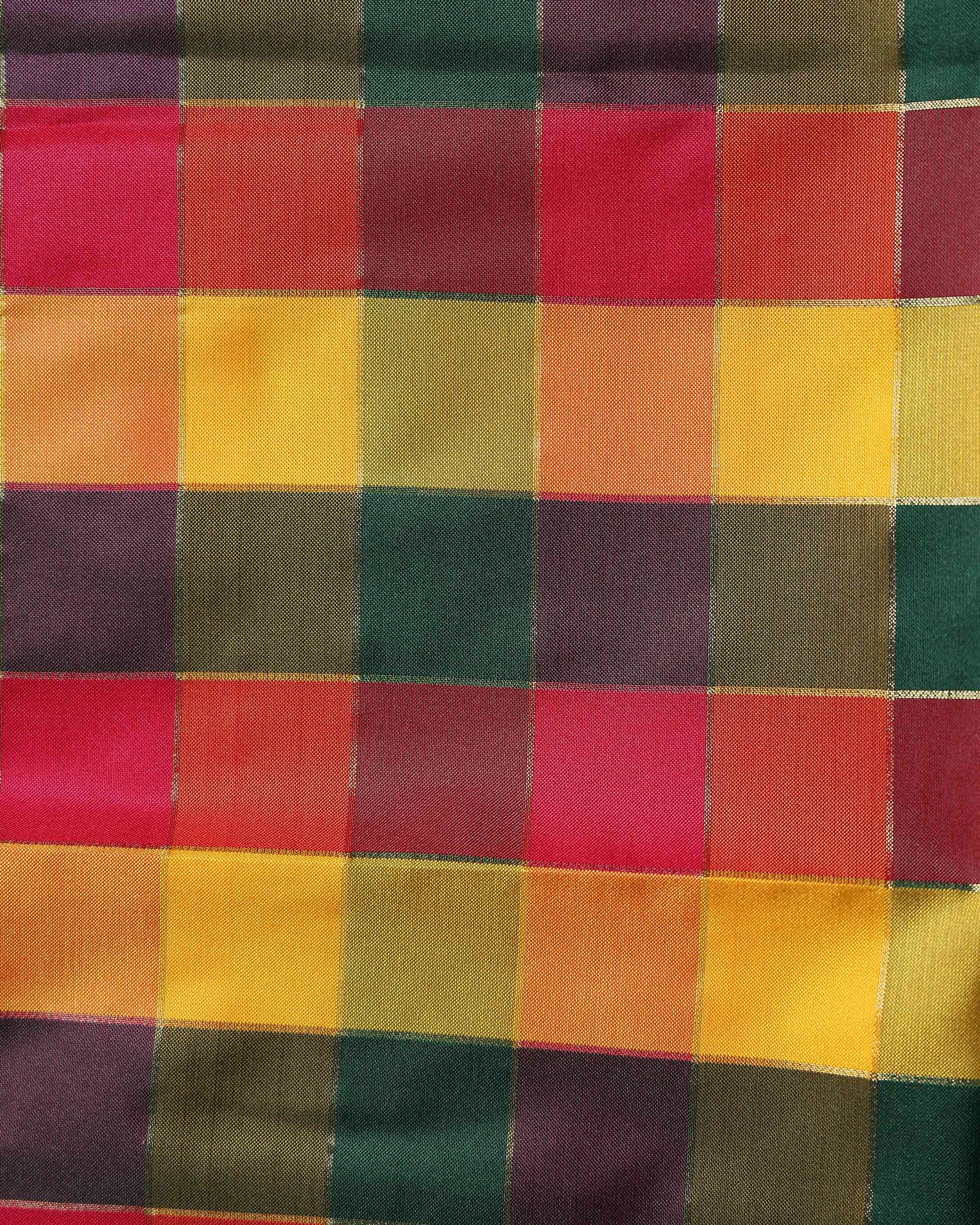 womens-traditional-checked-1-meter-blouse-material-with-soft-finish-multi-twenty