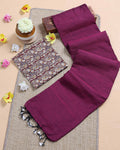 traditional-khadi-cotton-saree-with-contrast-printed-blouse-and-tassel-accents-purple-three
