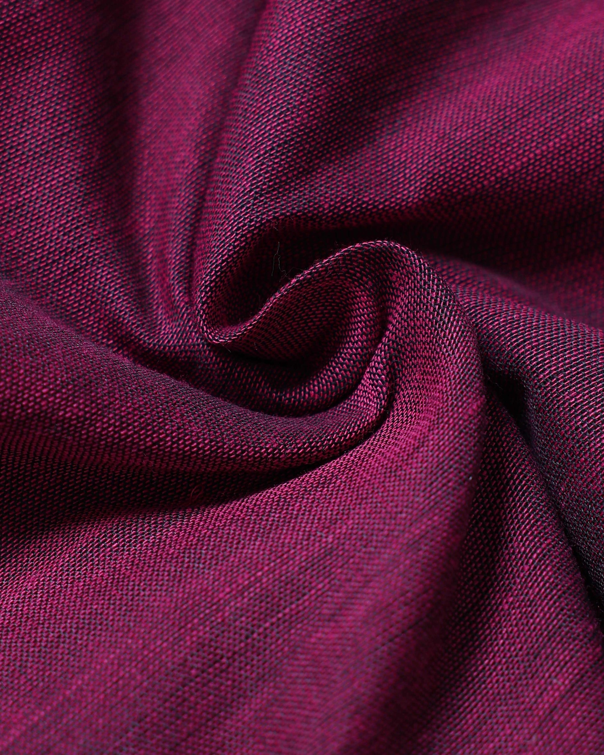 Traditional Khadi Cotton Saree with Contrast Printed Blouse and Tassel Accents - Purple