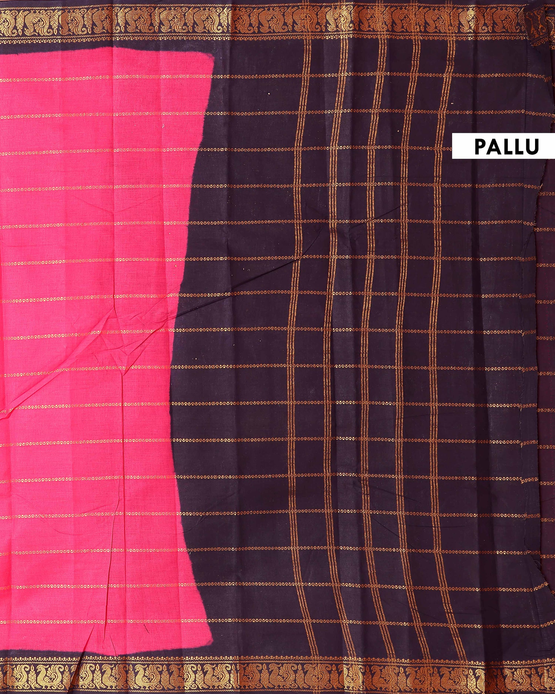 traditional-sungudi-cotton-saree-with-striped-body-and-rich-zari-border-pink-one