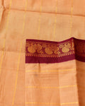 traditional-sungudi-cotton-saree-with-striped-body-and-rich-zari-border-sandal-one