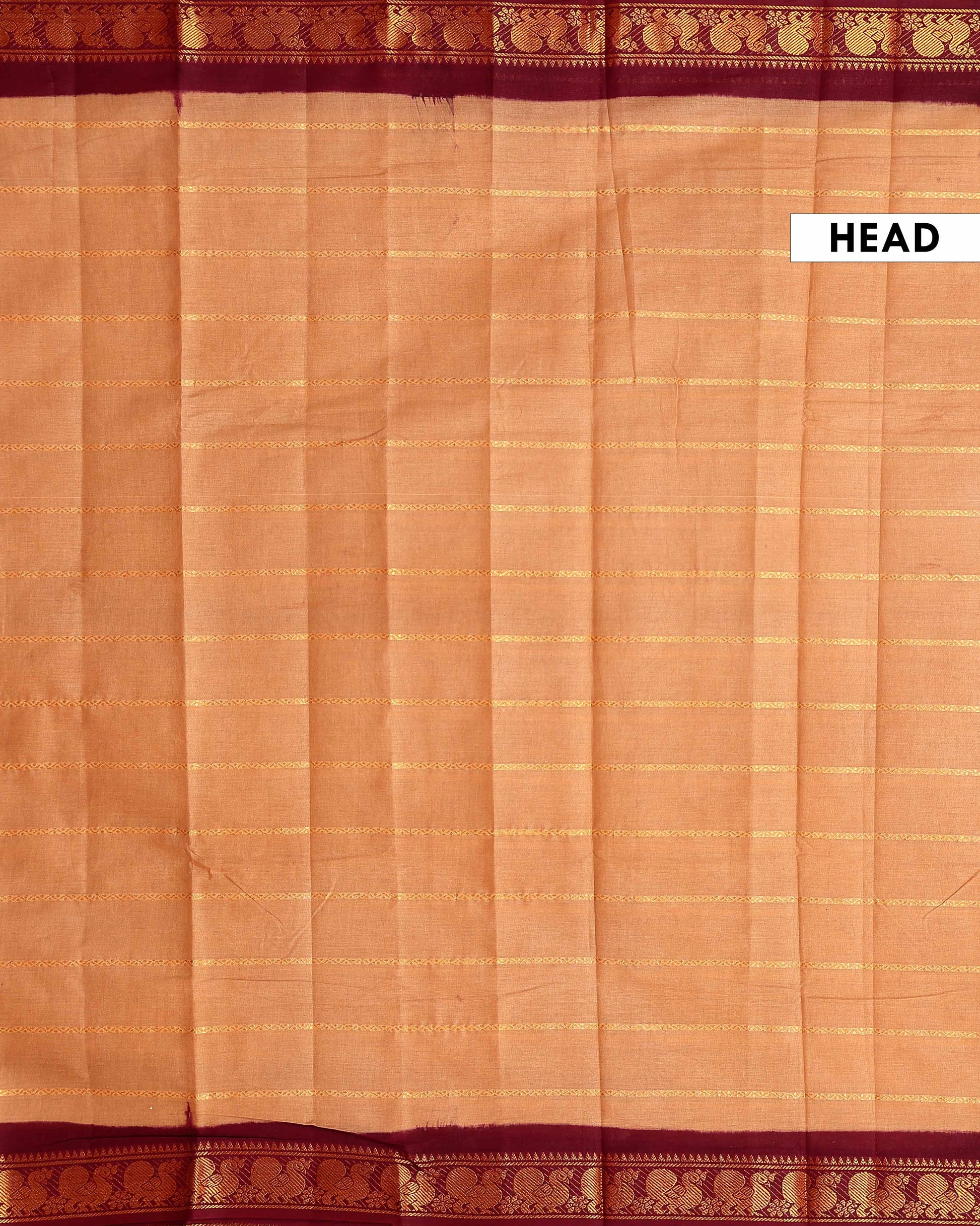 traditional-sungudi-cotton-saree-with-striped-body-and-rich-zari-border-sandal-one