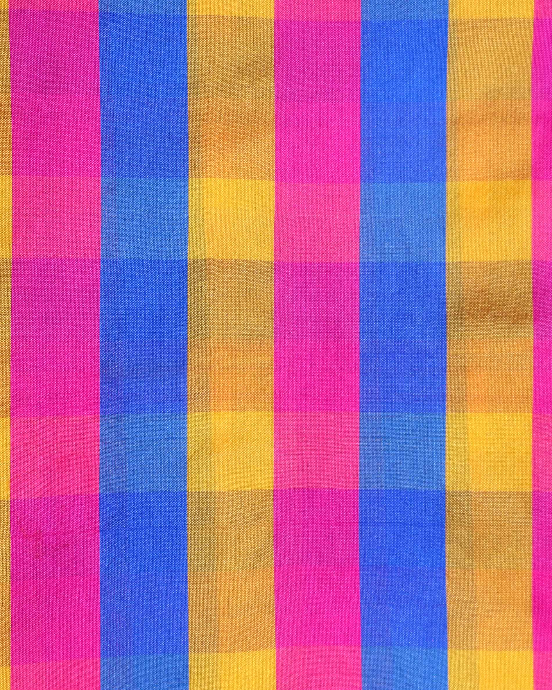 womens-traditional-checked-1-meter-blouse-material-with-soft-finish-multi-fifteen