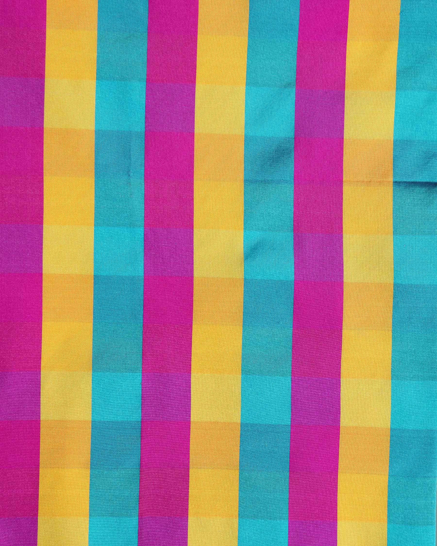 womens-traditional-checked-1-meter-blouse-material-with-soft-finish-multi-eight