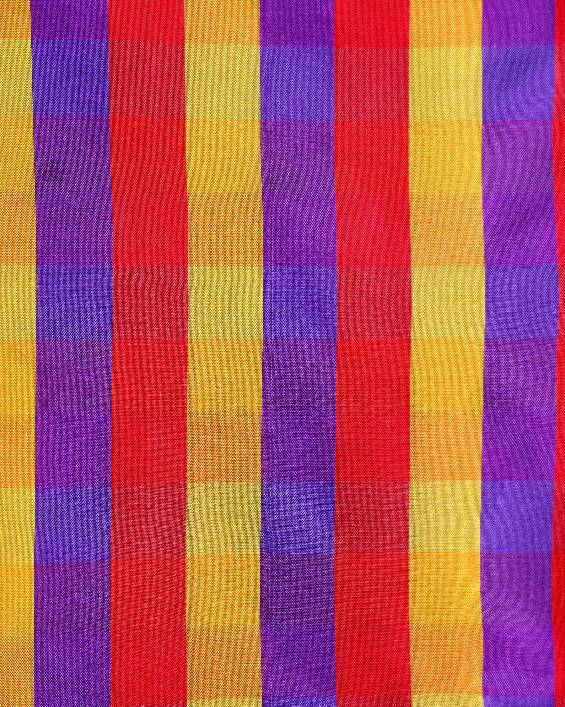 womens-traditional-checked-1-meter-blouse-material-with-soft-finish-multi-eleven