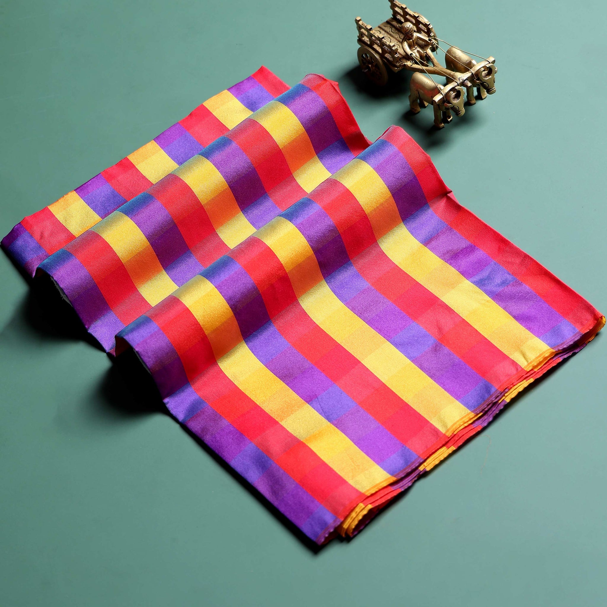 womens-traditional-checked-1-meter-blouse-material-with-soft-finish-multi-eleven