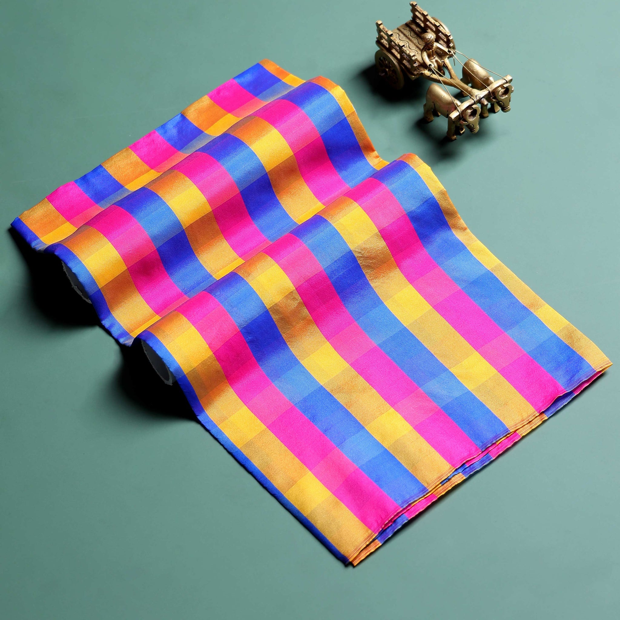 womens-traditional-checked-1-meter-blouse-material-with-soft-finish-multi-fifteen