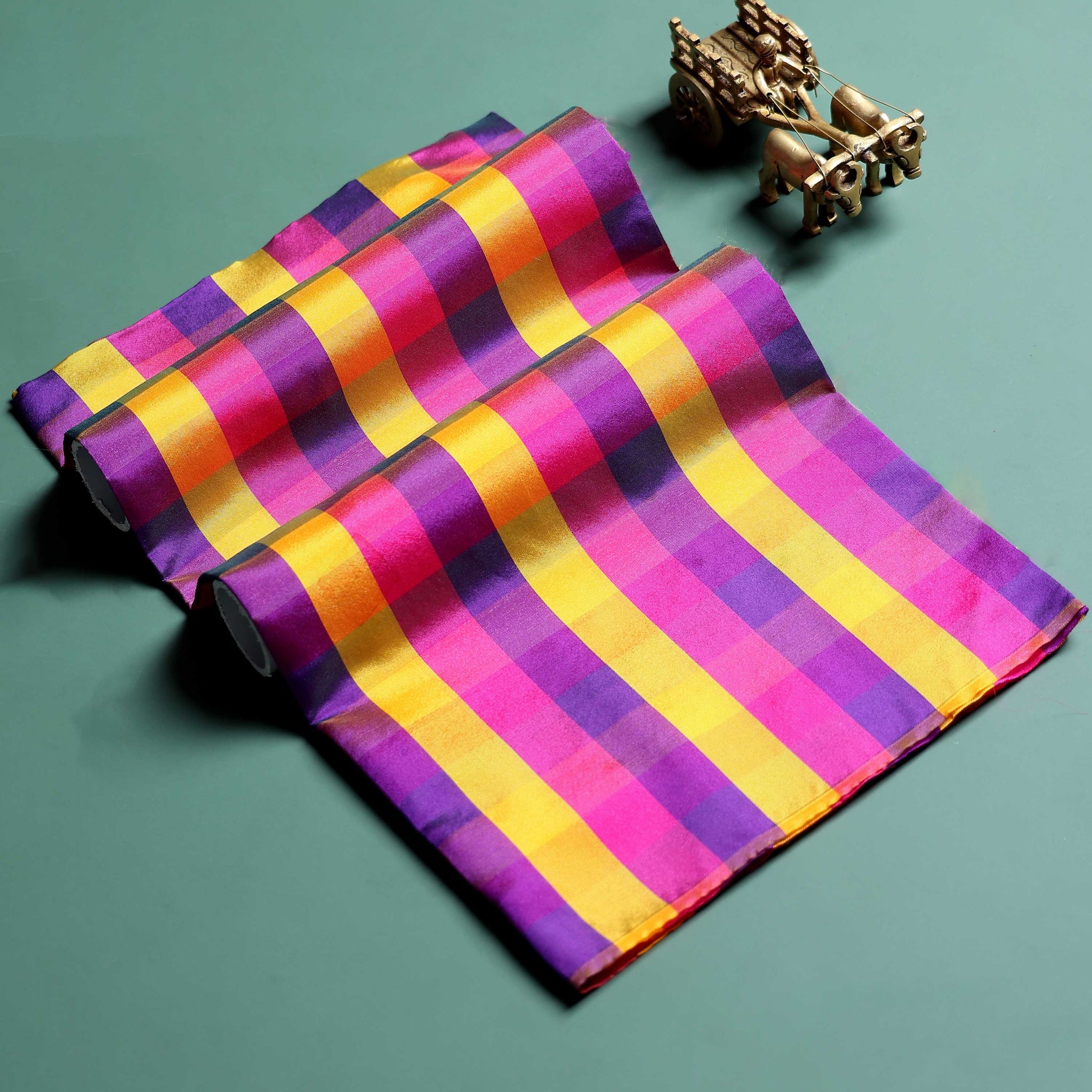 womens-traditional-checked-1-meter-blouse-material-with-soft-finish-multi-fourteen