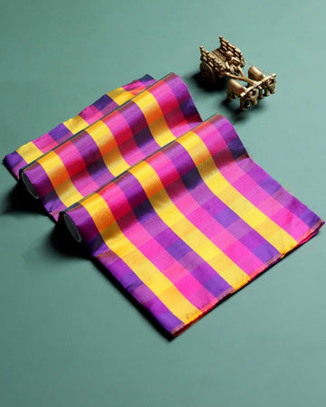 womens-traditional-checked-1-meter-blouse-material-with-soft-finish-multi-fourteen