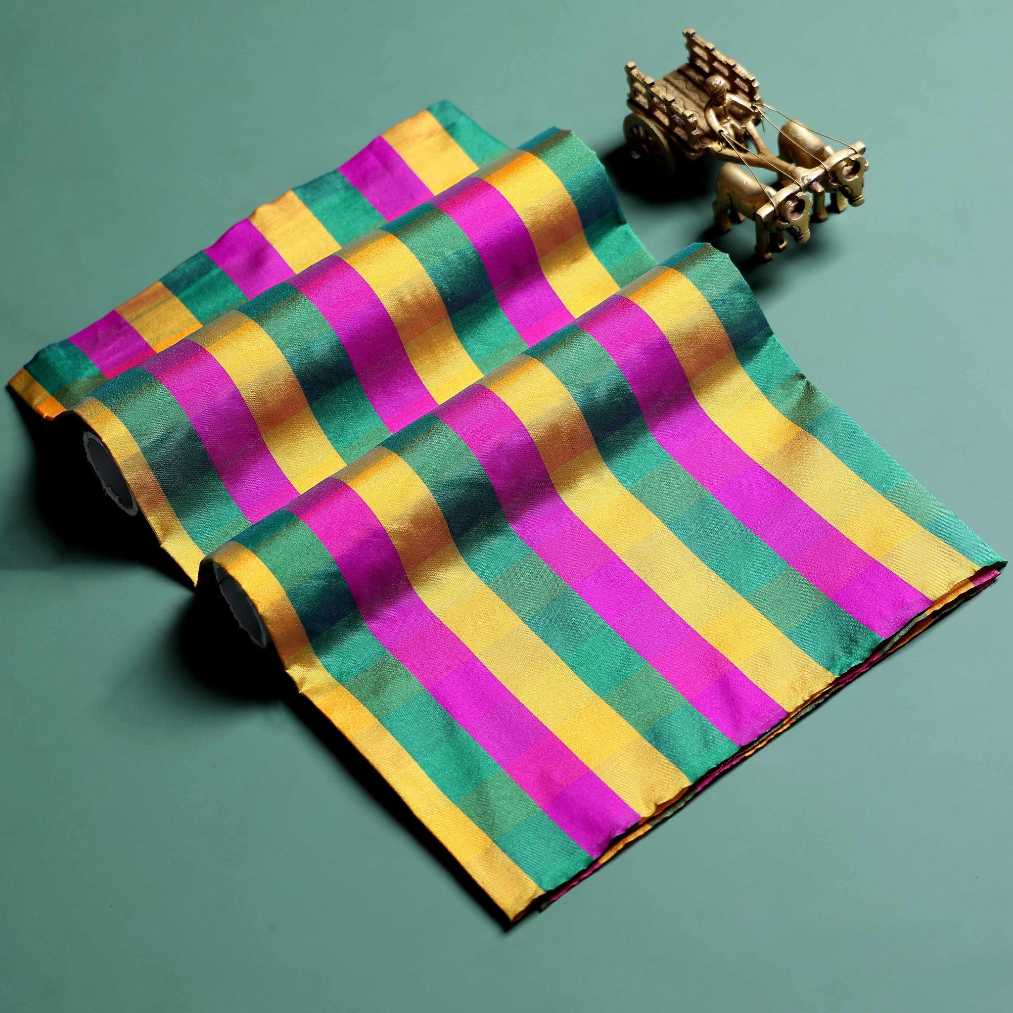 womens-traditional-checked-1-meter-blouse-material-with-soft-finish-multi-nine