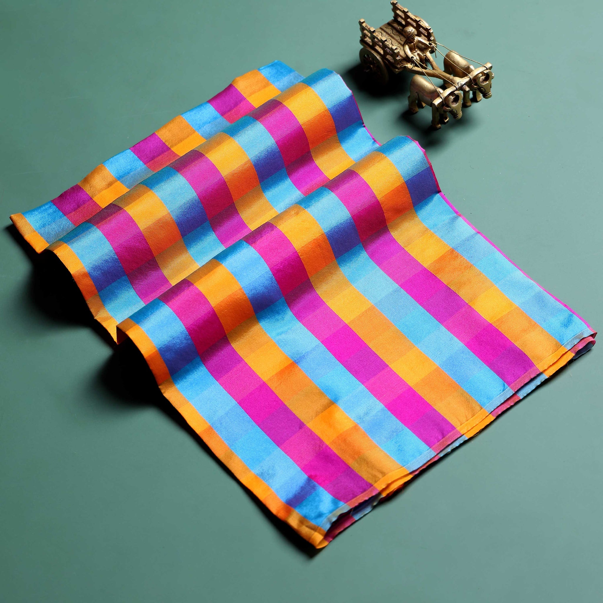 womens-traditional-checked-1-meter-blouse-material-with-soft-finish-multi-ten