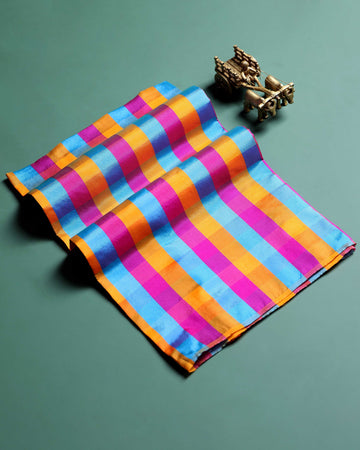 womens-traditional-checked-1-meter-blouse-material-with-soft-finish-multi-ten