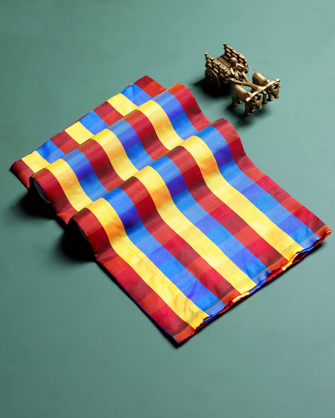 womens-traditional-checked-1-meter-blouse-material-with-soft-finish-multi-twelve