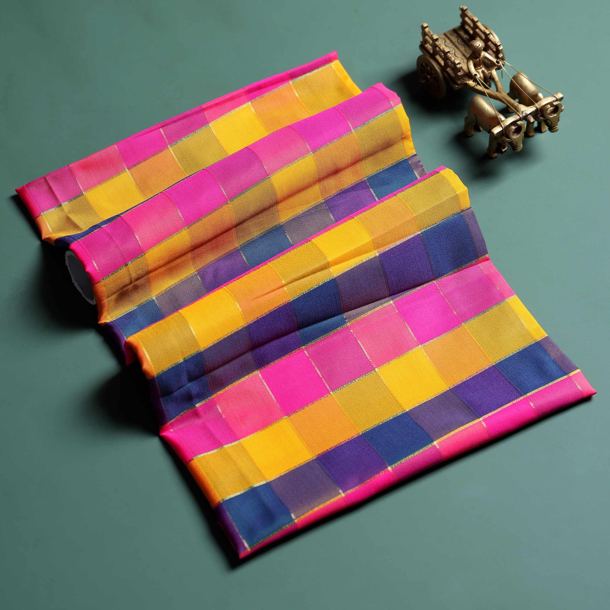 womens-traditional-checked-1-meter-blouse-material-with-soft-finish-multi-twenty-two