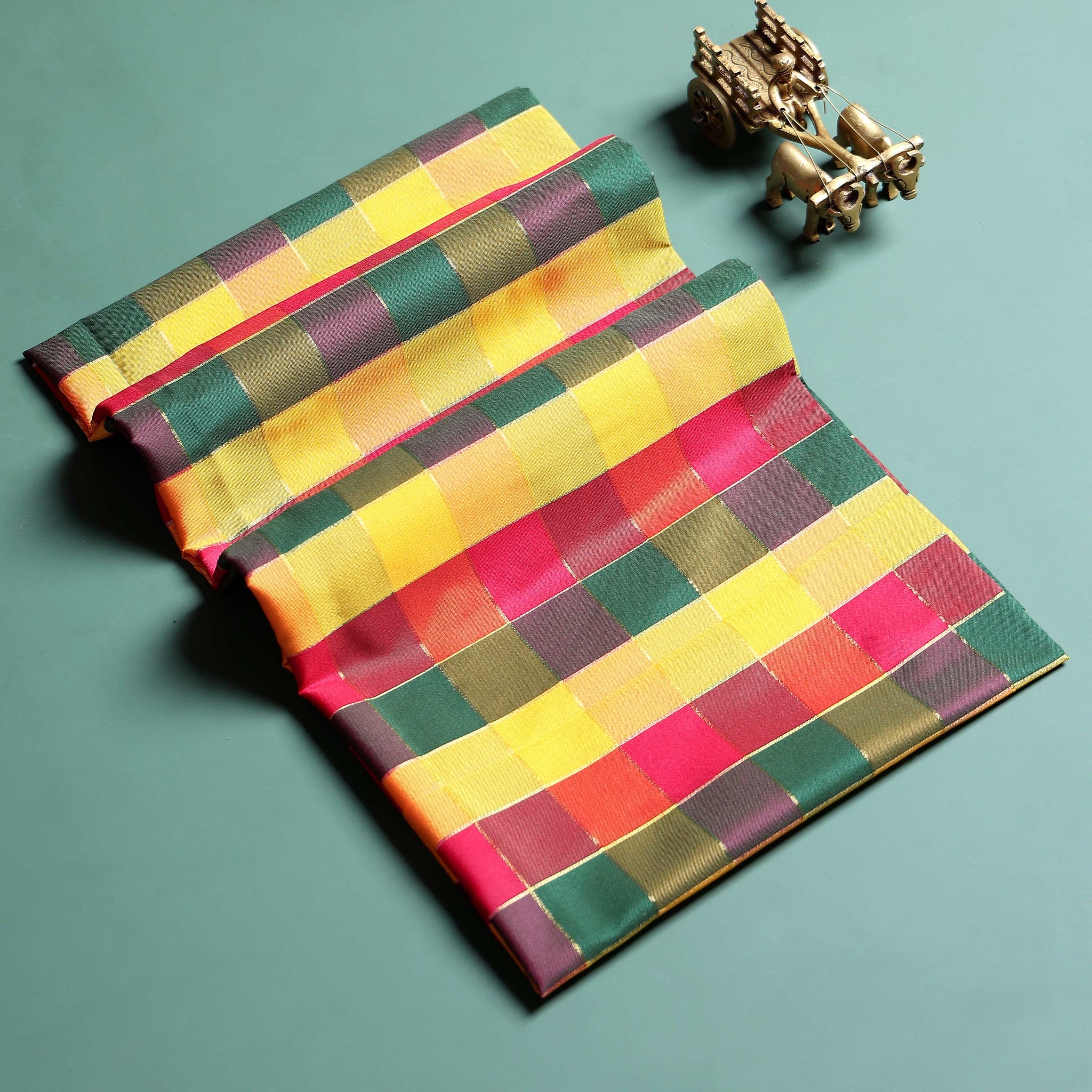 womens-traditional-checked-1-meter-blouse-material-with-soft-finish-multi-twenty