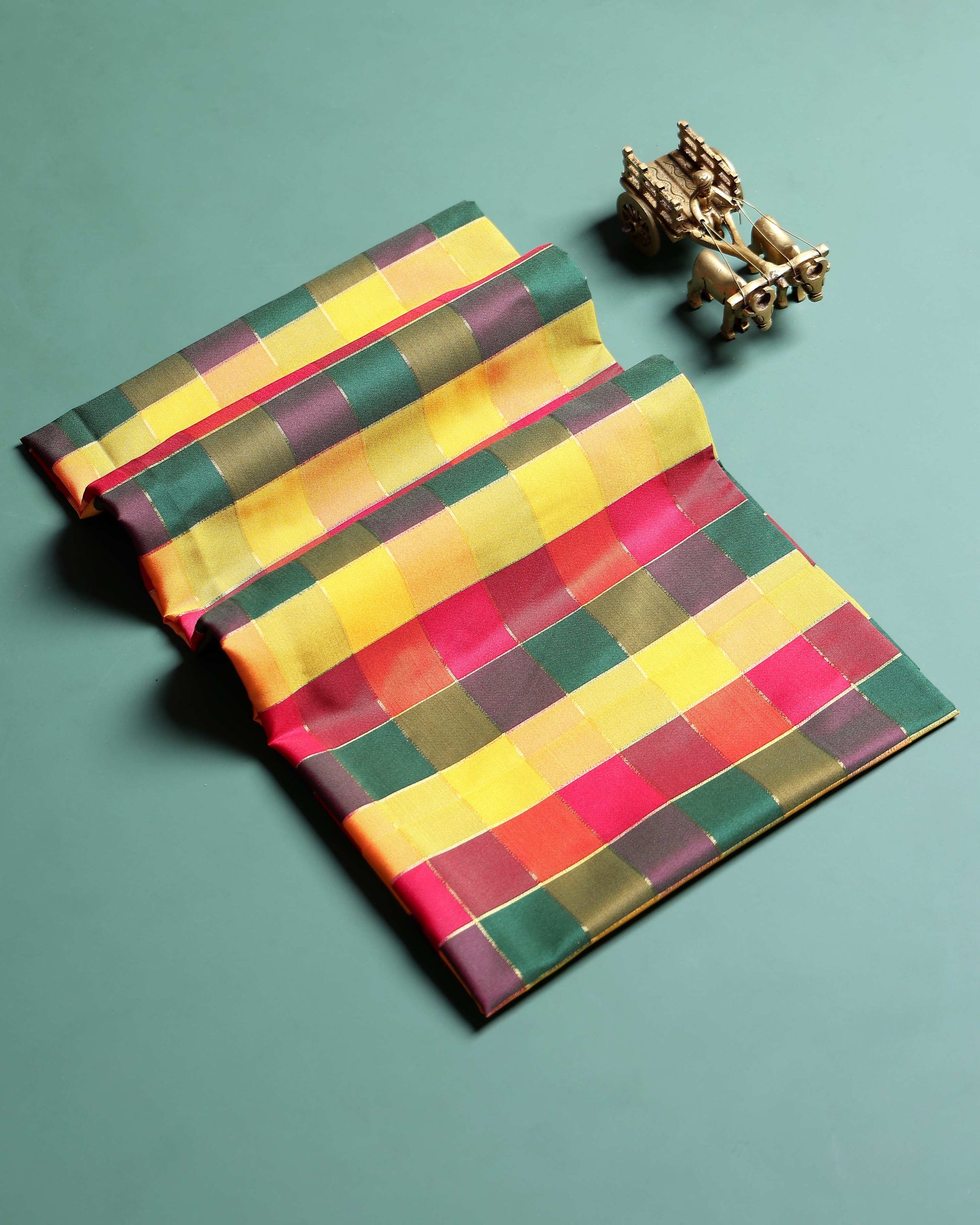 womens-traditional-checked-1-meter-blouse-material-with-soft-finish-multi-twenty