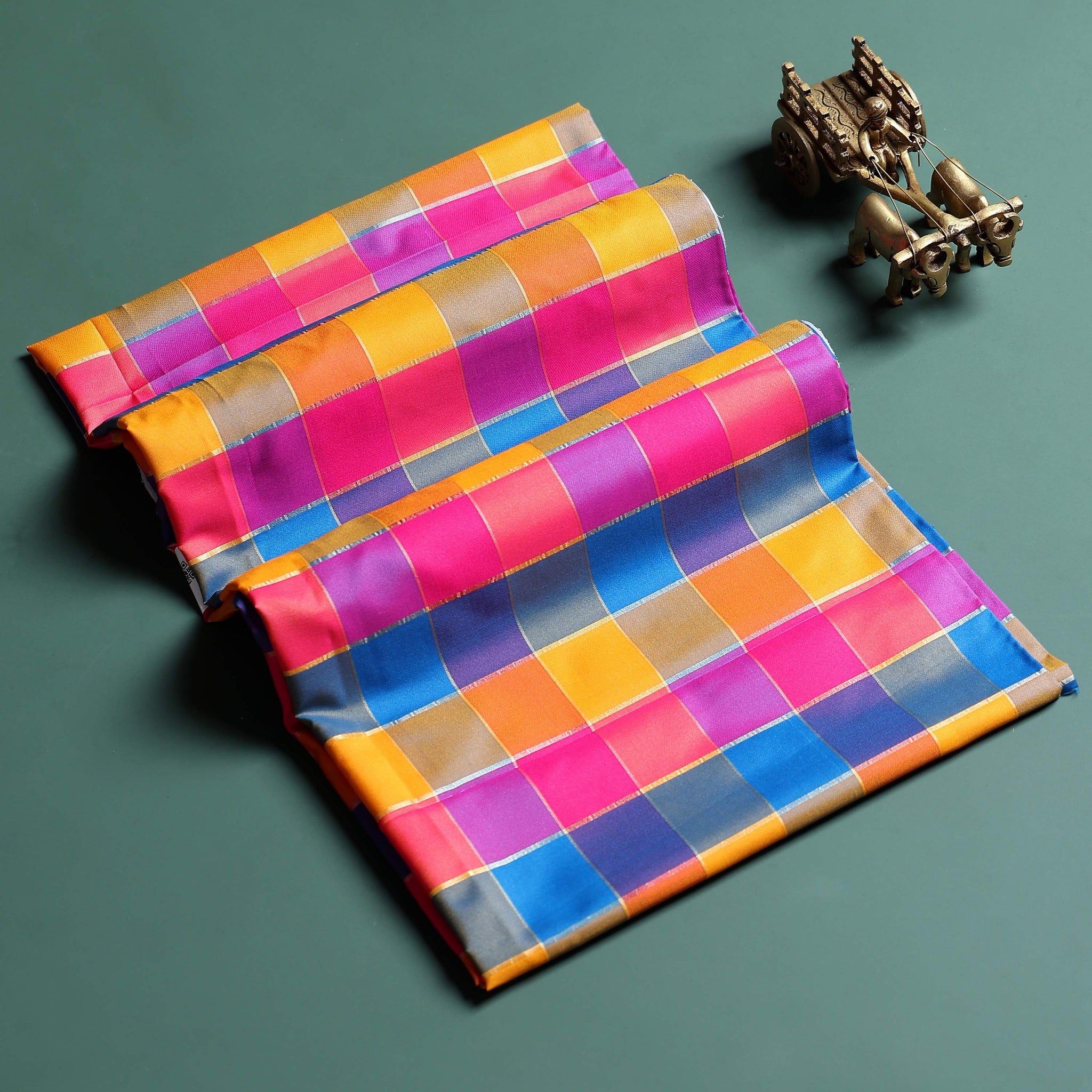 womens-traditional-checked-1-meter-blouse-material-with-soft-finish-multi-twenty one