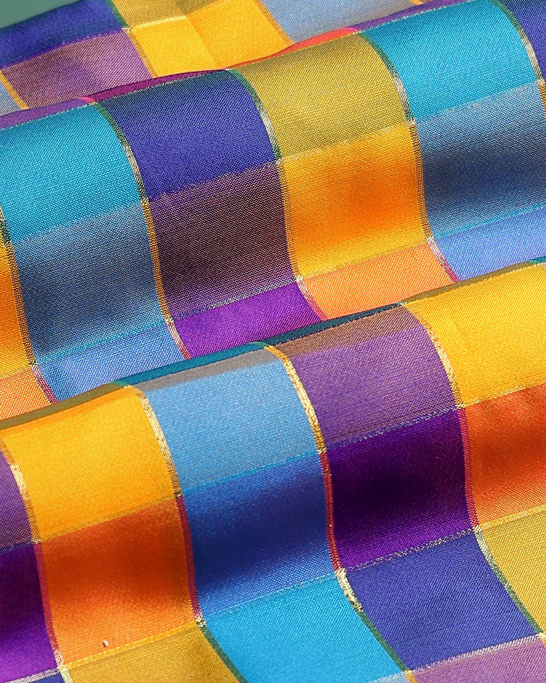 womens-traditional-checked-1-meter-blouse-material-with-soft-finish-multi-two