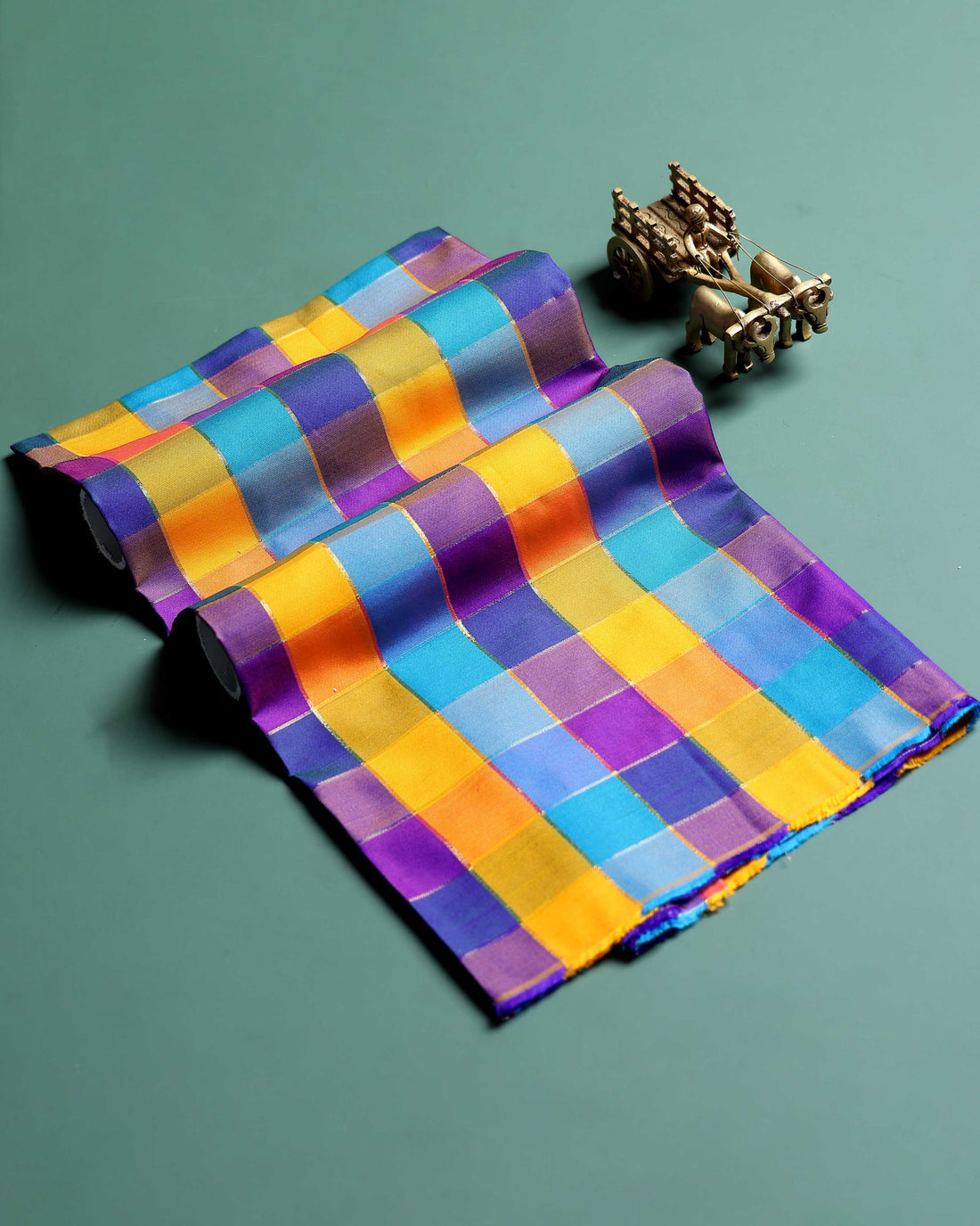 womens-traditional-checked-1-meter-blouse-material-with-soft-finish-multi-two