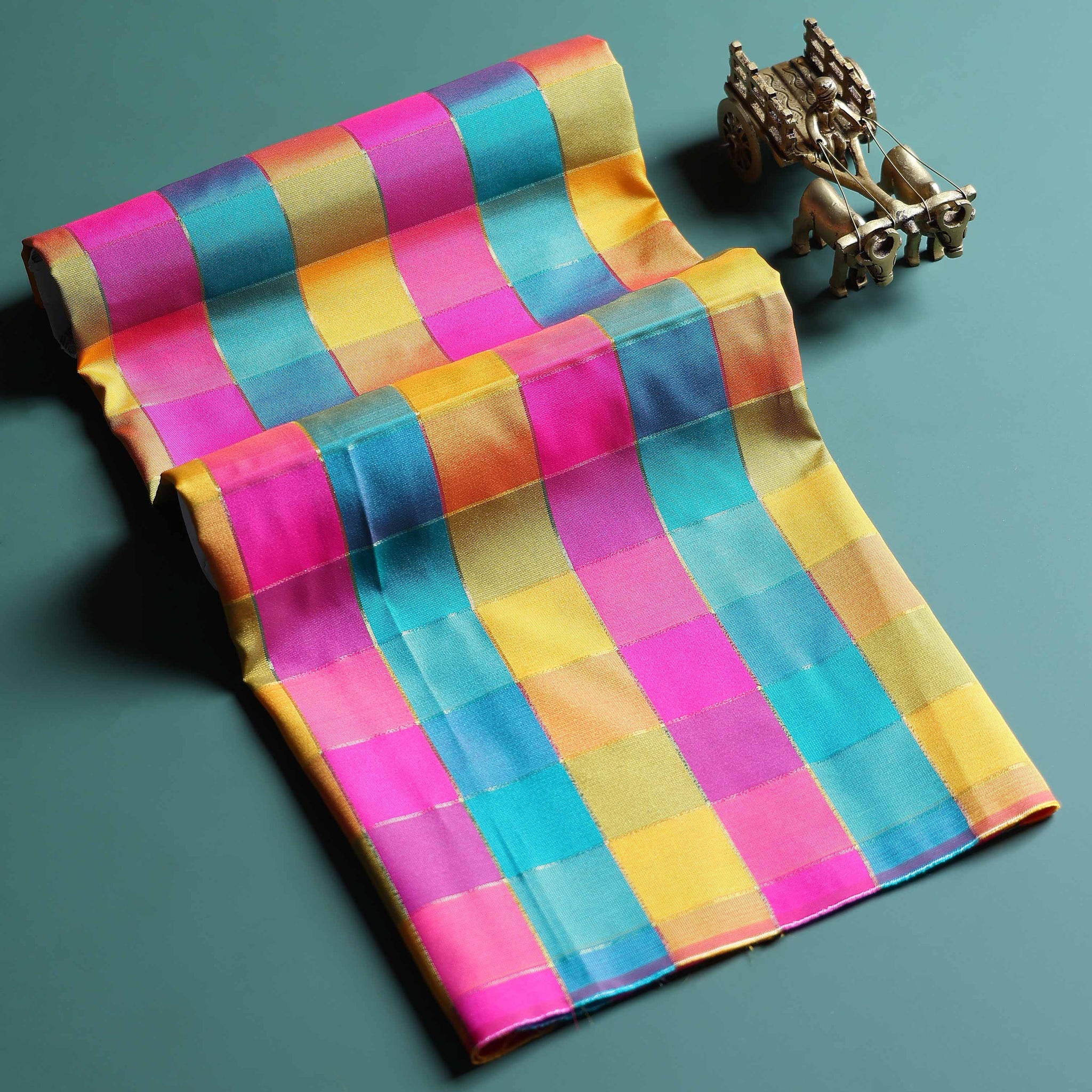 womens-traditional-checked-blouse-material-with-soft-finish-multi-eleven