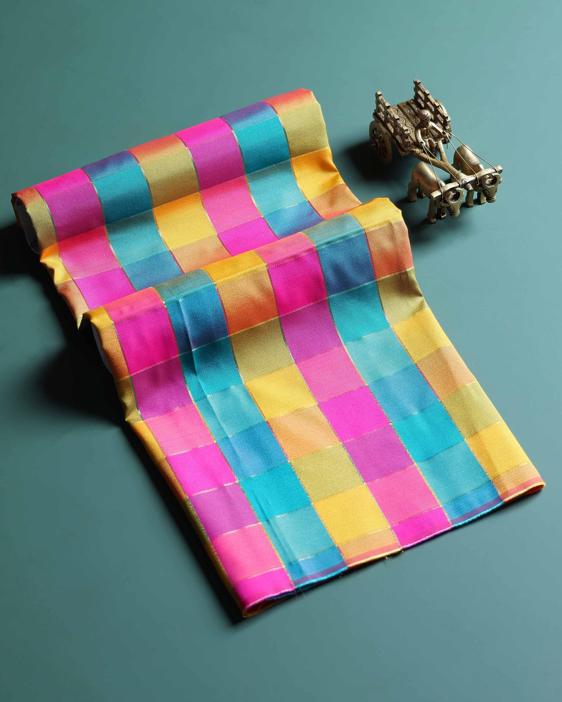 womens-traditional-checked-blouse-material-with-soft-finish-multi-eleven