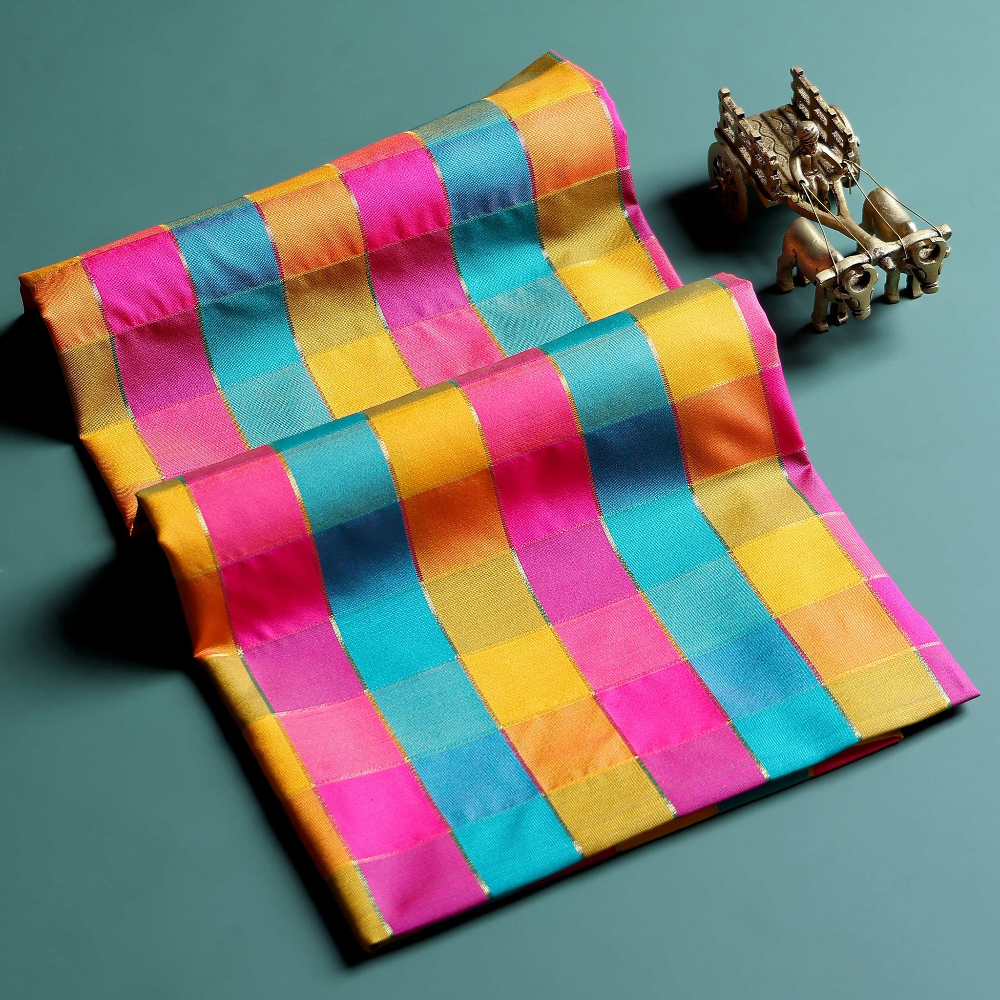 womens-traditional-checked-blouse-material-with-soft-finish-multi-five