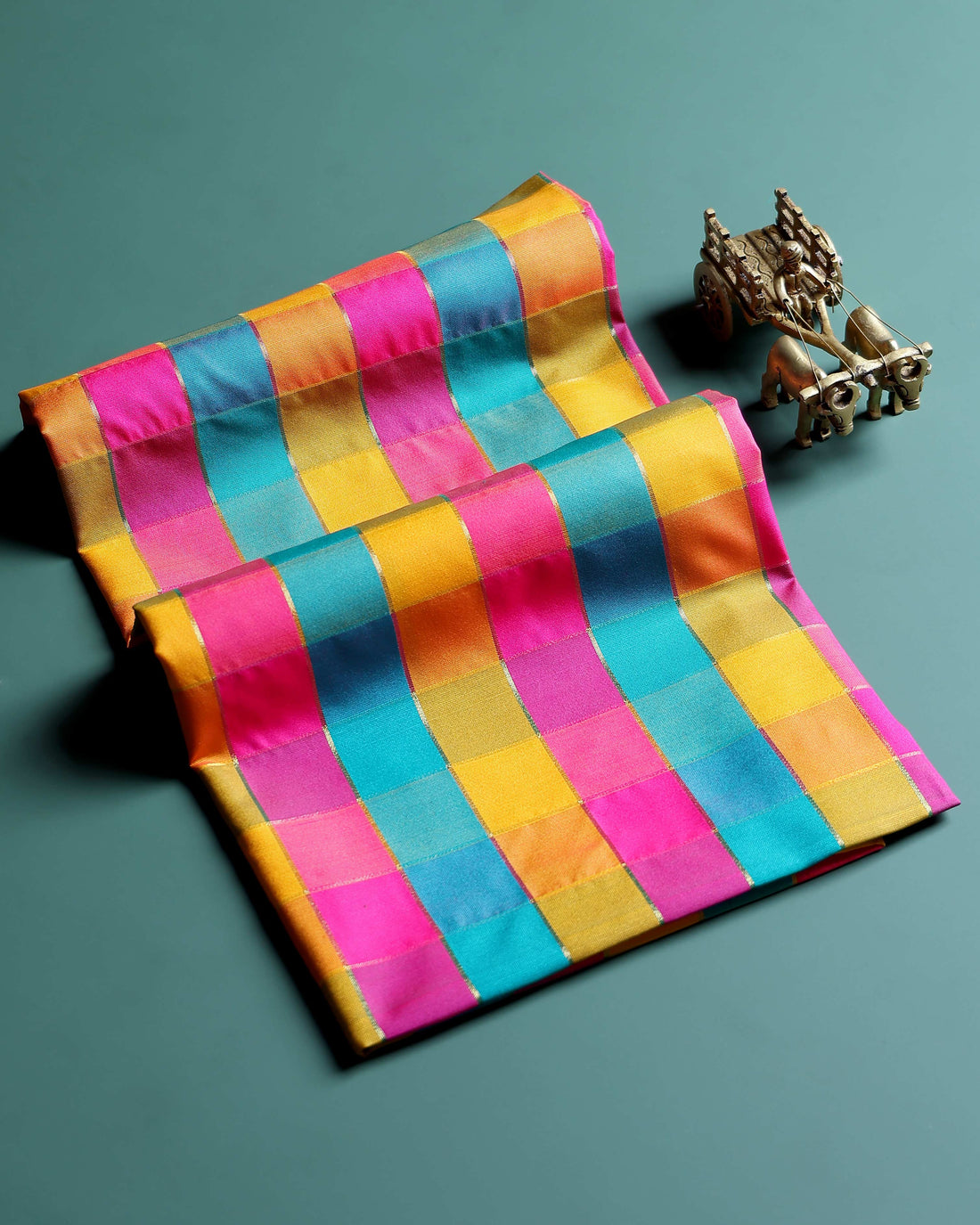 womens-traditional-checked-blouse-material-with-soft-finish-multi-five