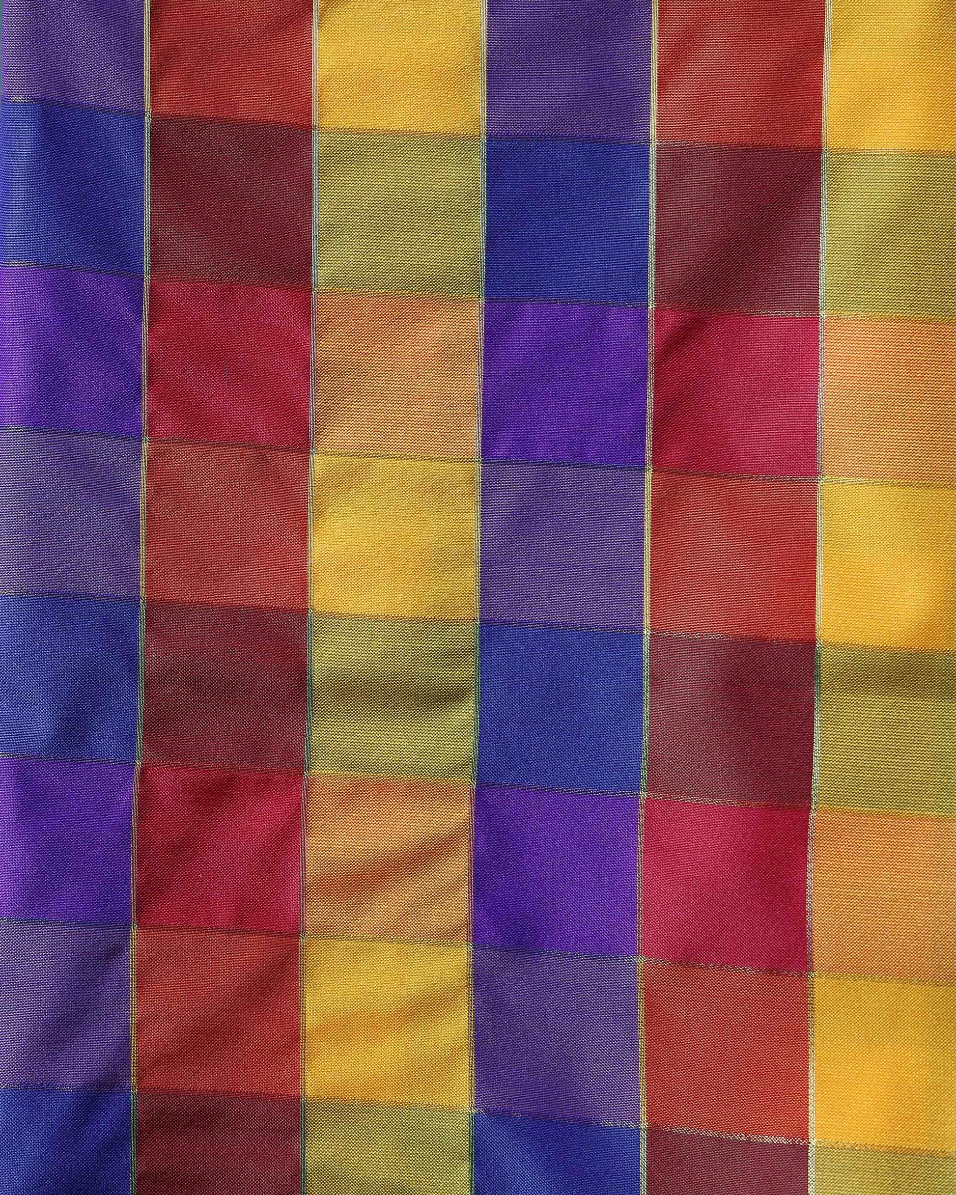 womens-traditional-checked-blouse-material-with-soft-finish-multi-four