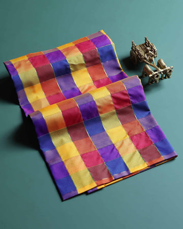 womens-traditional-checked-blouse-material-with-soft-finish-multi-four