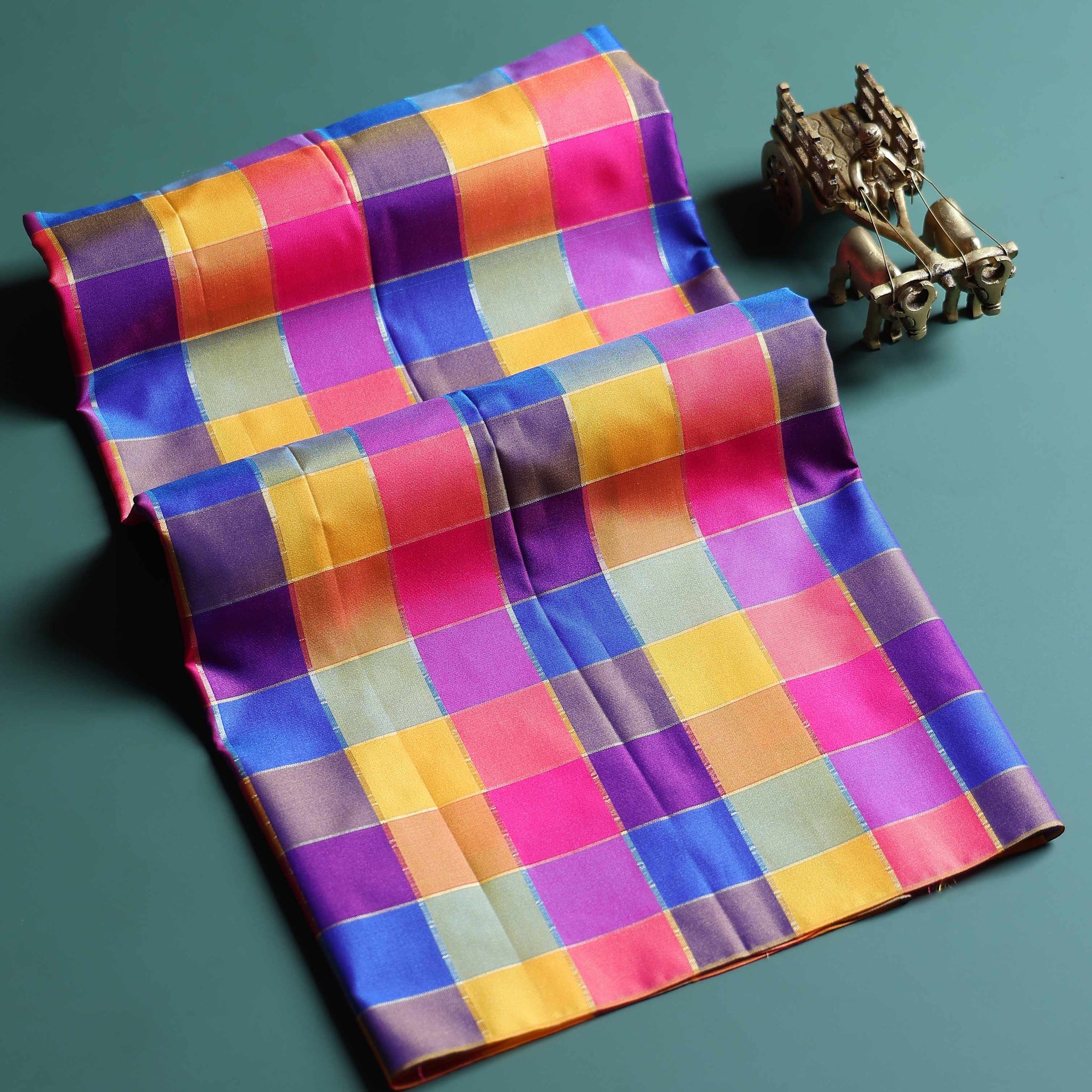 womens-traditional-checked-blouse-material-with-soft-finish-multi-nine